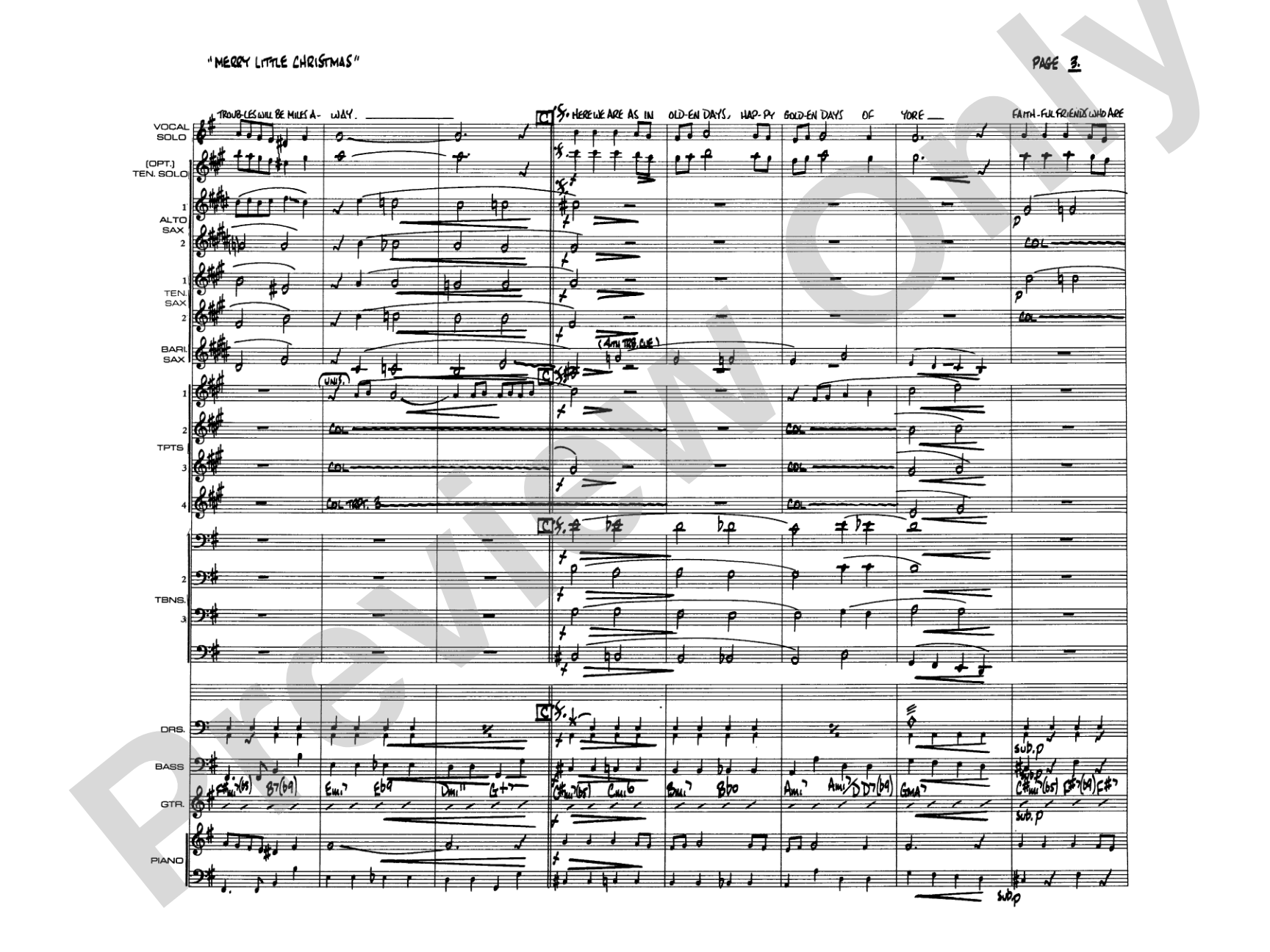 Have Yourself a Merry Little Christmas: Vocal Solo with Jazz Ensemble Conductor Score & Parts