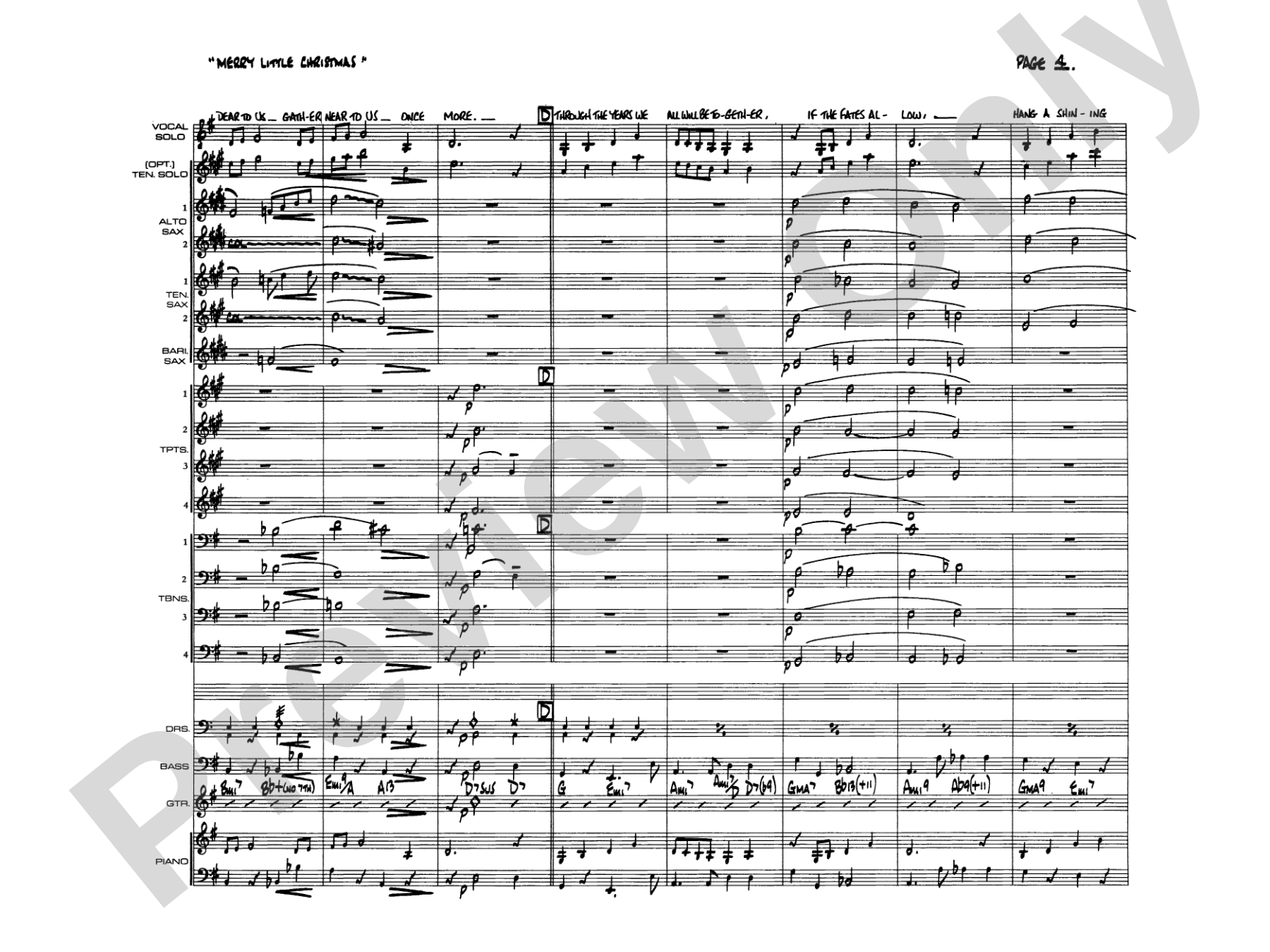 Have Yourself a Merry Little Christmas: Vocal Solo with Jazz Ensemble Conductor Score & Parts