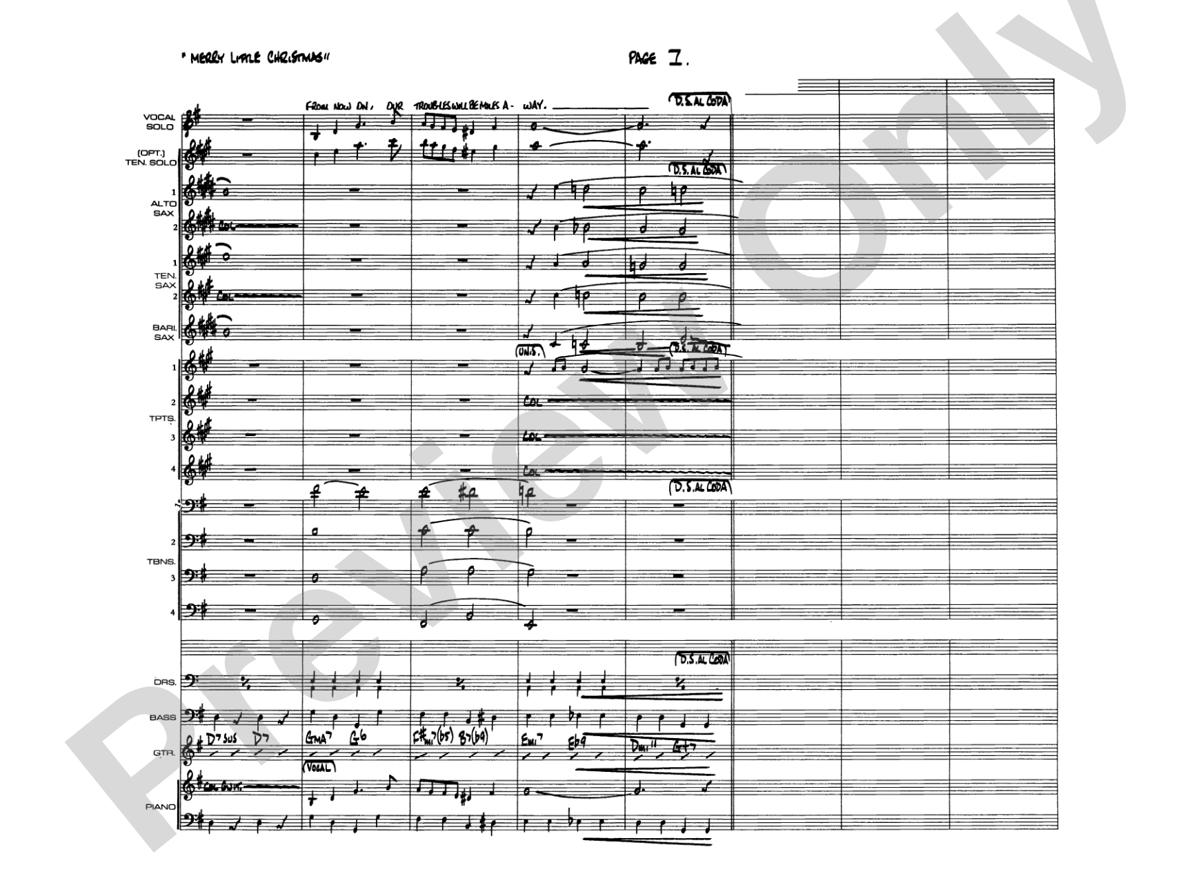 Have Yourself a Merry Little Christmas: Vocal Solo with Jazz Ensemble Conductor Score & Parts