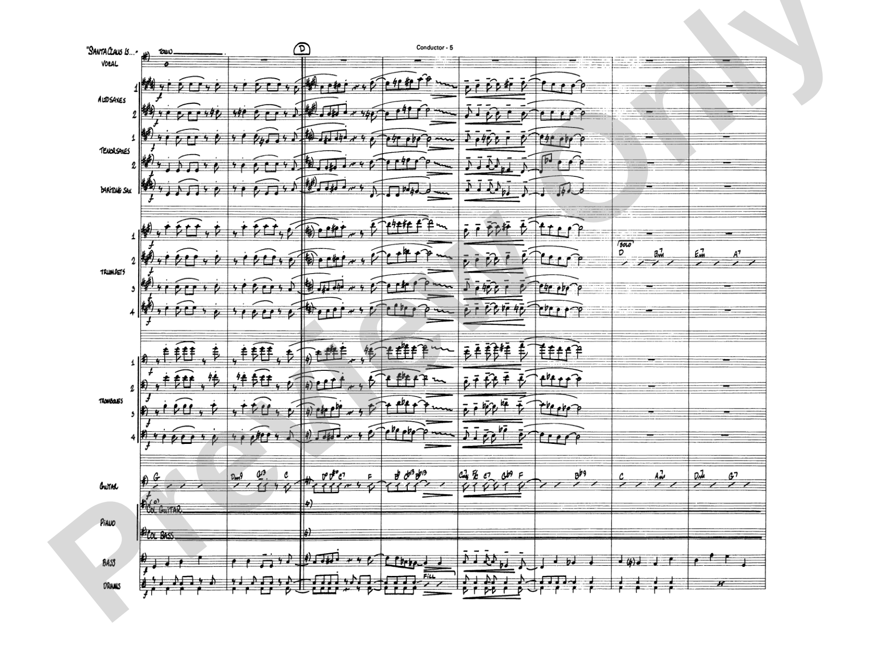 Santa Claus Is Coming to Town: Vocal Solo with Jazz Ensemble Conductor Score & Parts