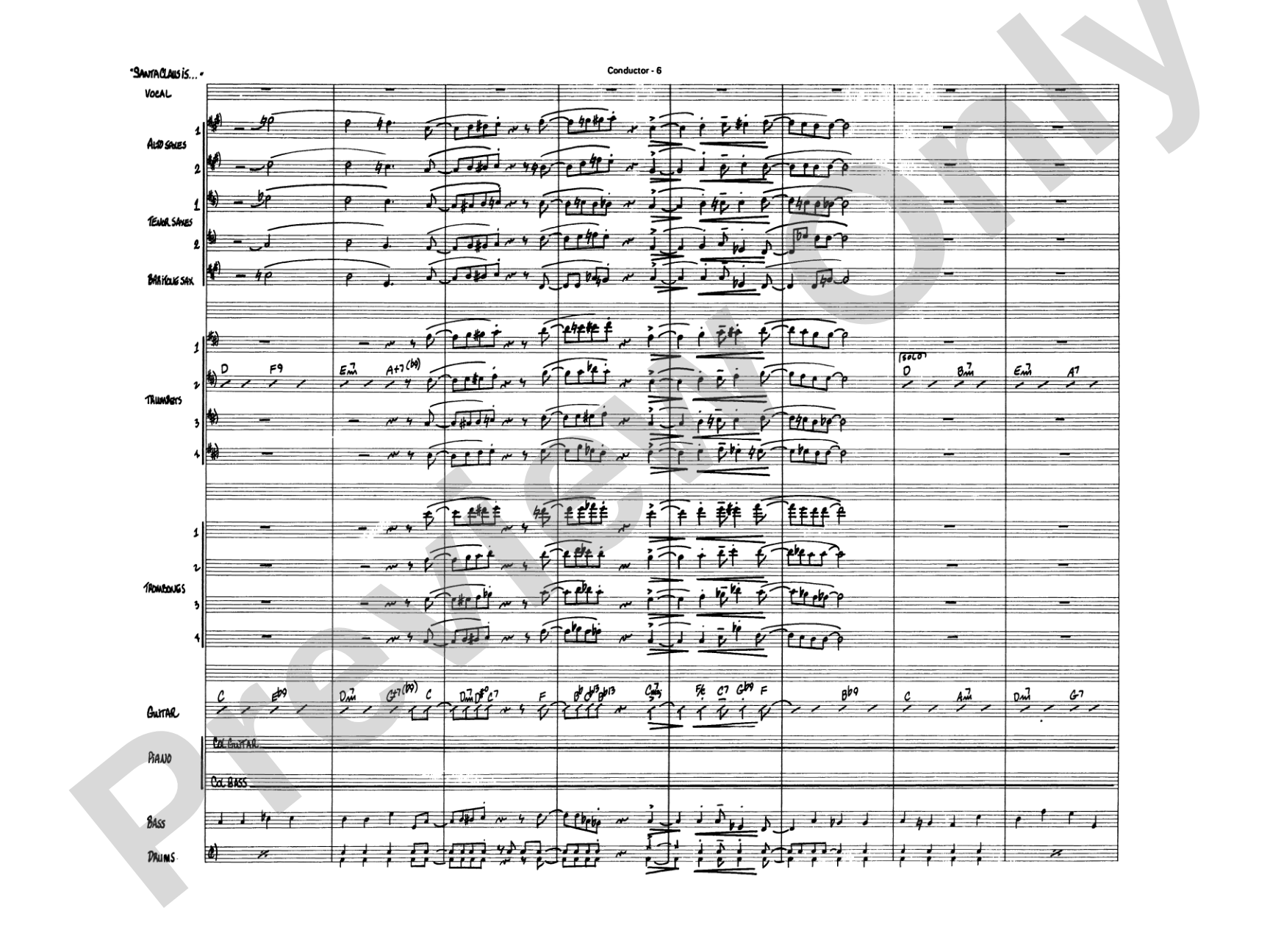 Santa Claus Is Coming to Town: Vocal Solo with Jazz Ensemble Conductor Score & Parts