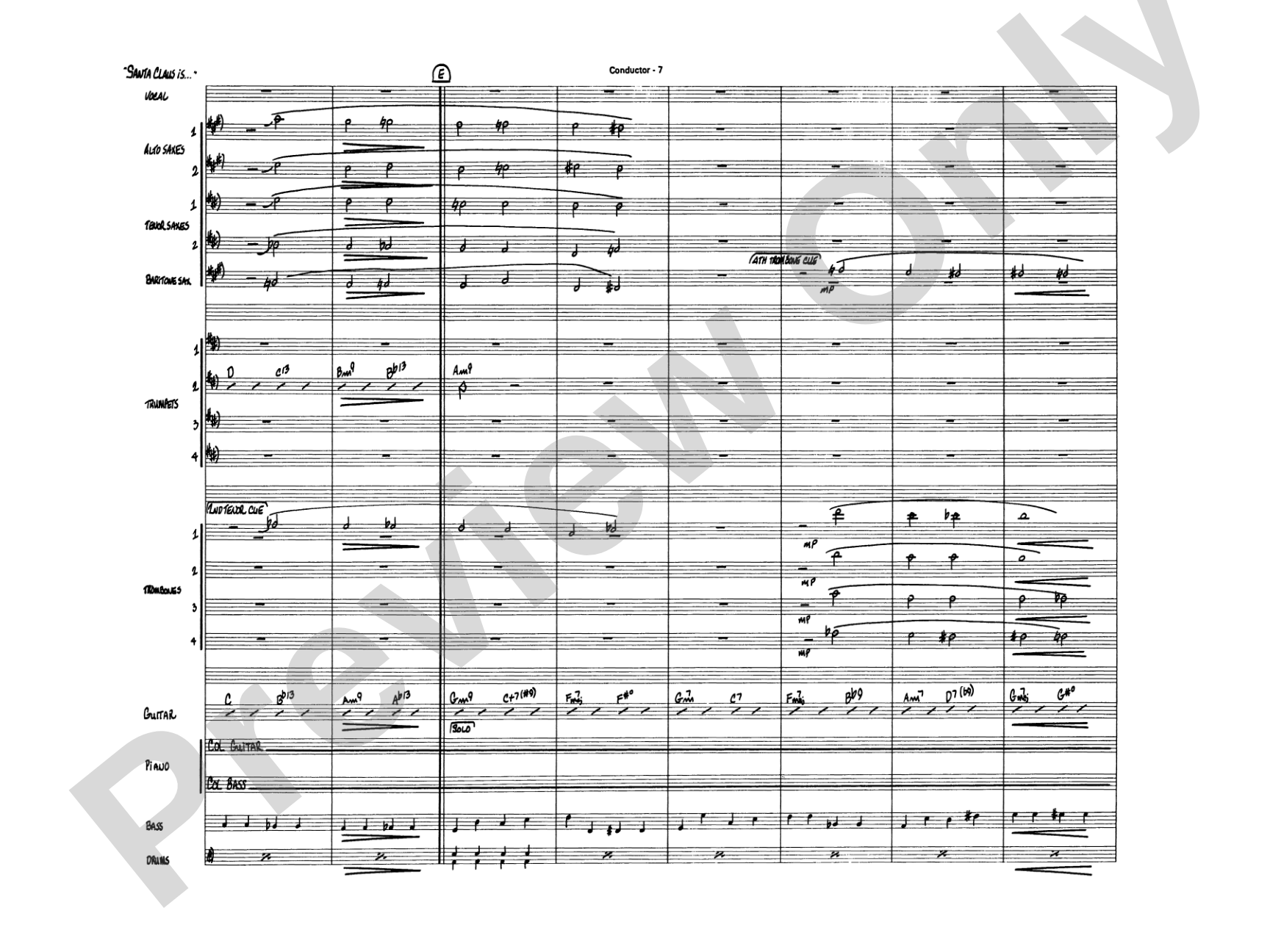 Santa Claus Is Coming to Town: Vocal Solo with Jazz Ensemble Conductor Score & Parts