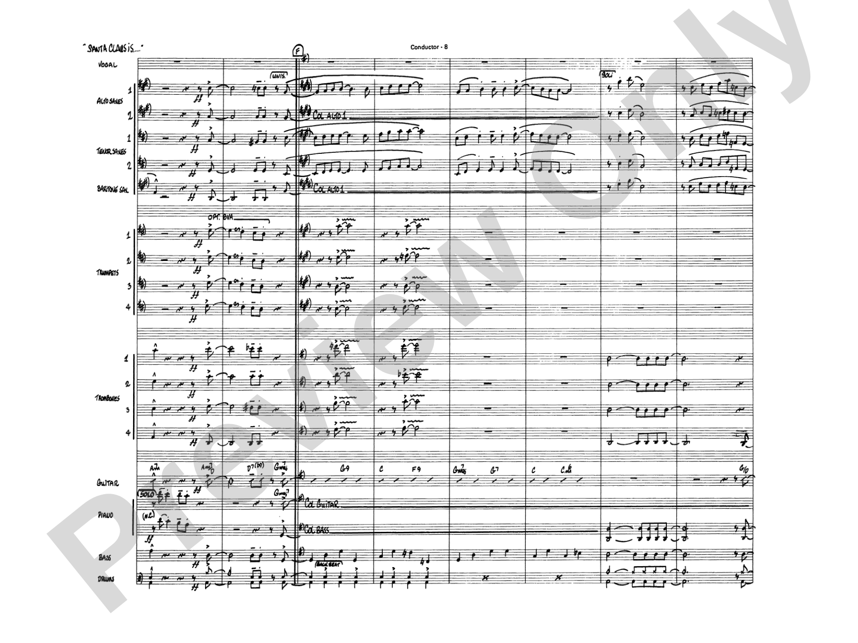 Santa Claus Is Coming to Town: Vocal Solo with Jazz Ensemble Conductor Score & Parts
