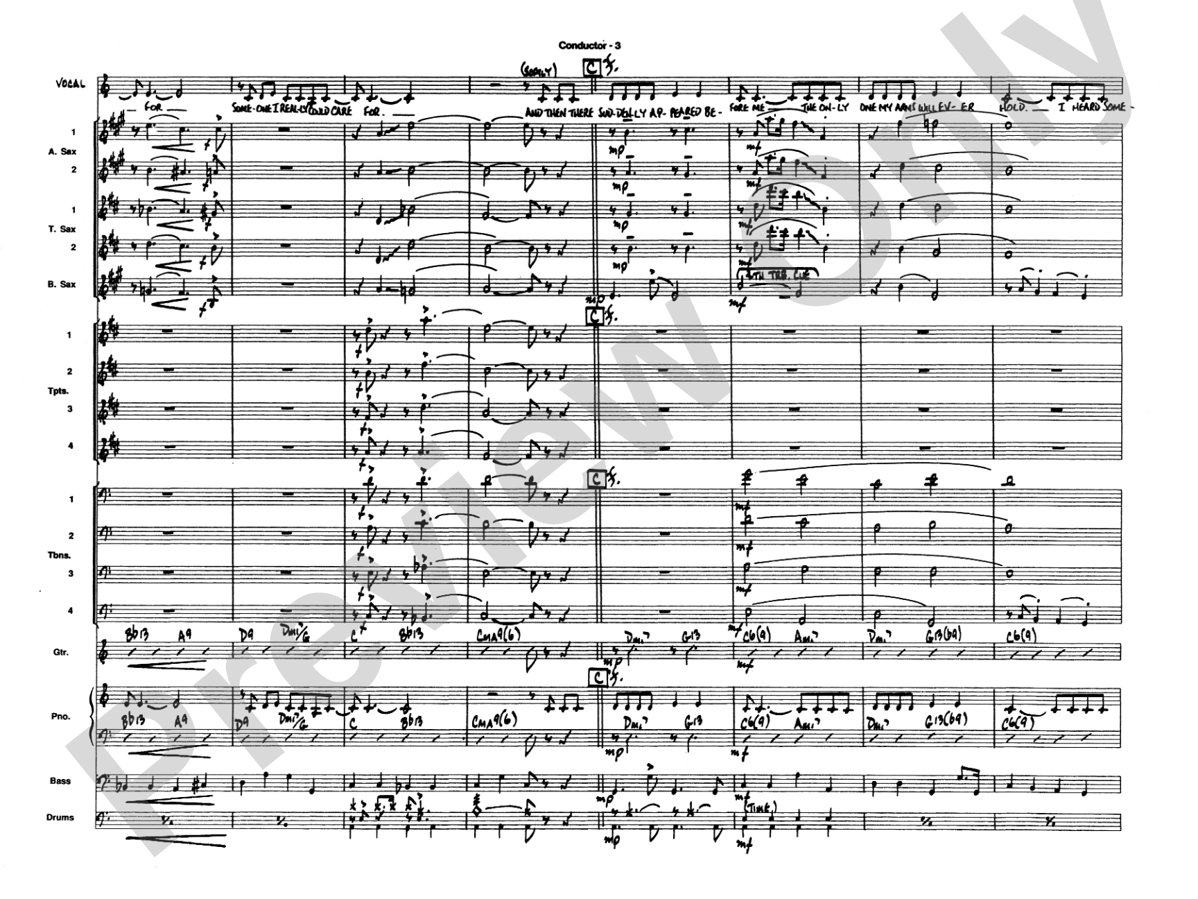 Blue Moon: Vocal Solo with Jazz Ensemble Conductor Score & Parts
