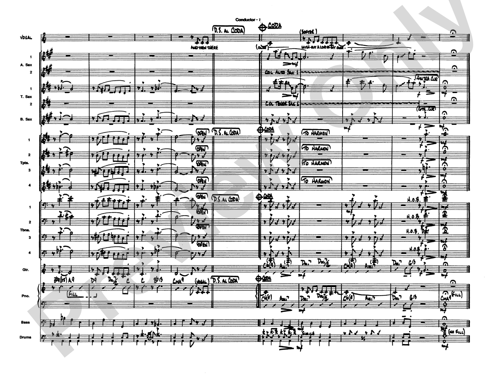 Blue Moon: Vocal Solo with Jazz Ensemble Conductor Score & Parts