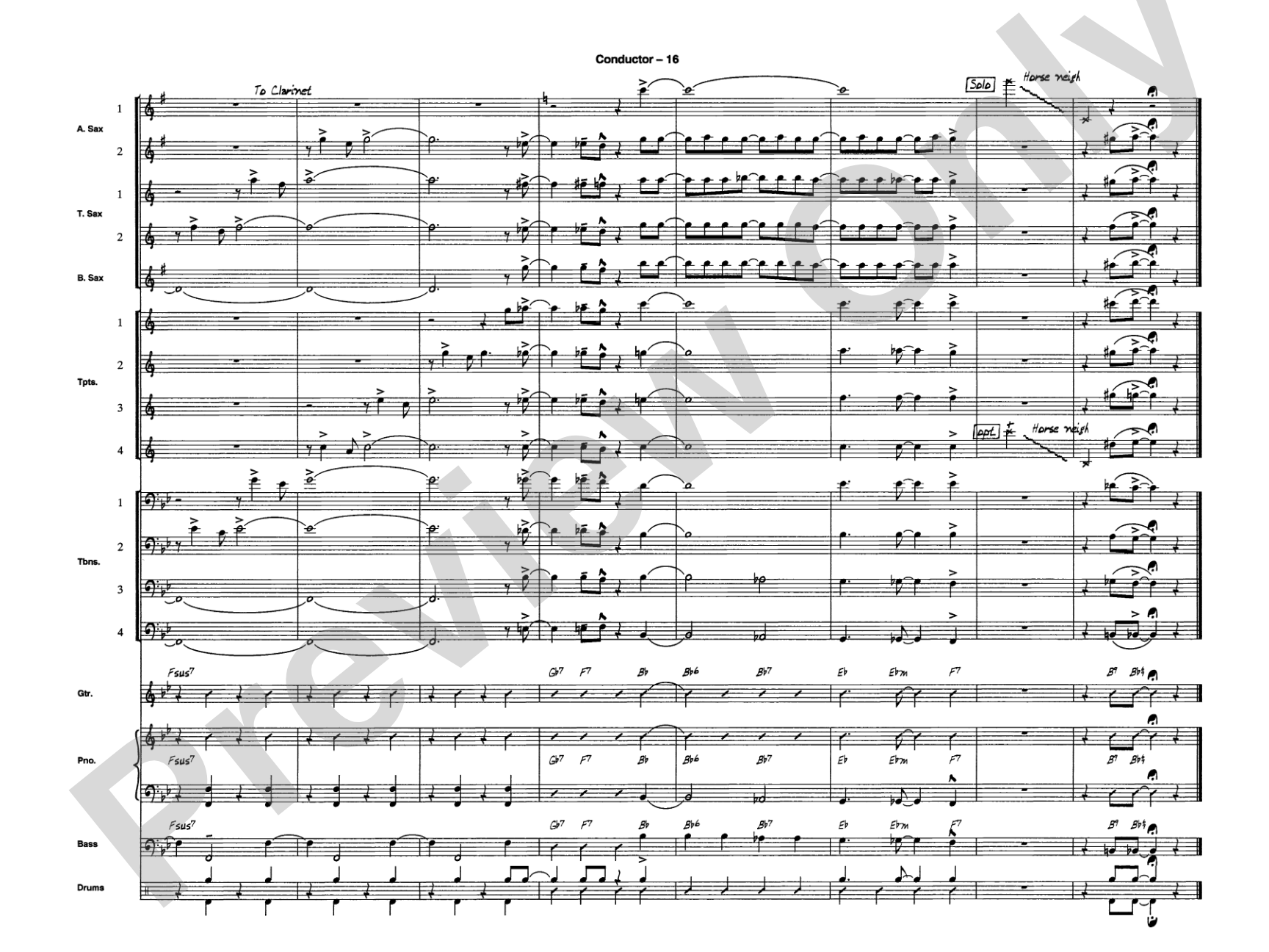 Sleigh Ride: Jazz Ensemble Conductor Score & Parts