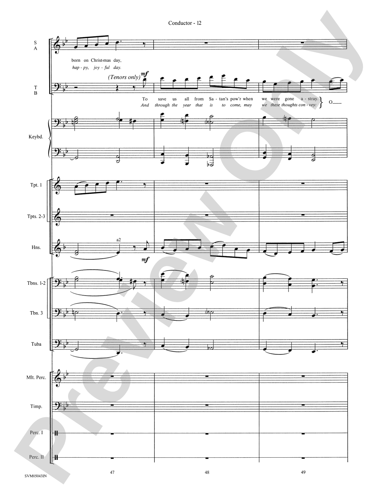 A Festival of Carols (A Medley): Choral Instrumental Parts