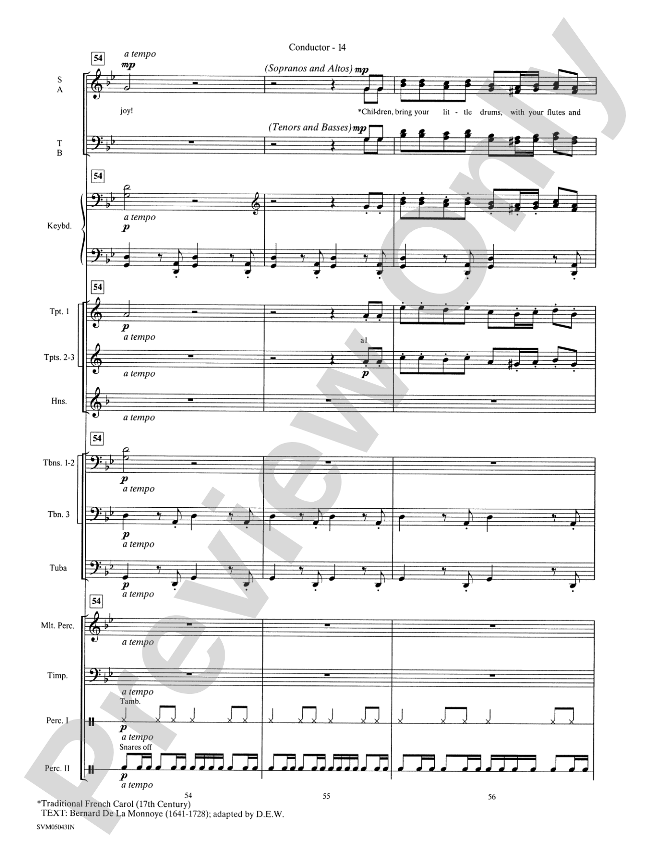 A Festival of Carols (A Medley): Choral Instrumental Parts