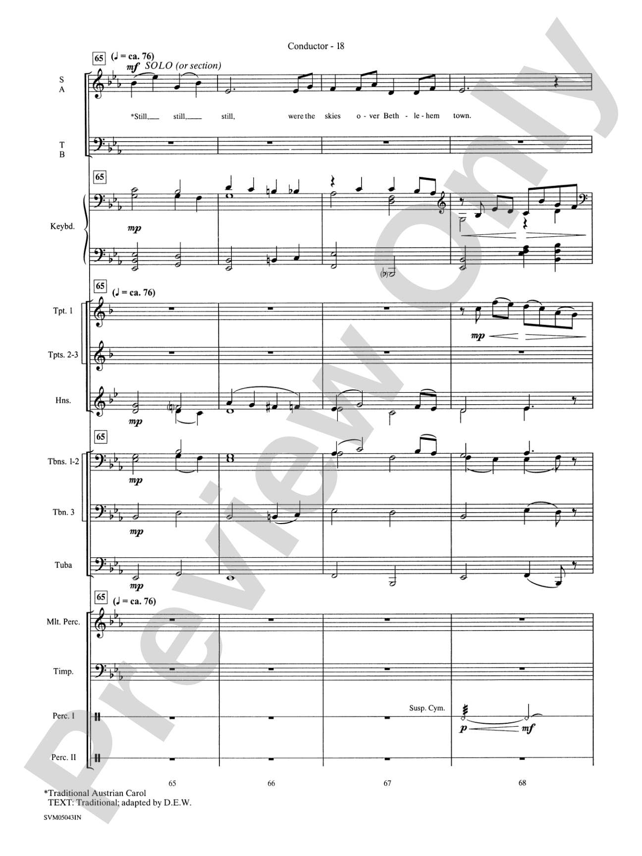 A Festival of Carols (A Medley): Choral Instrumental Parts