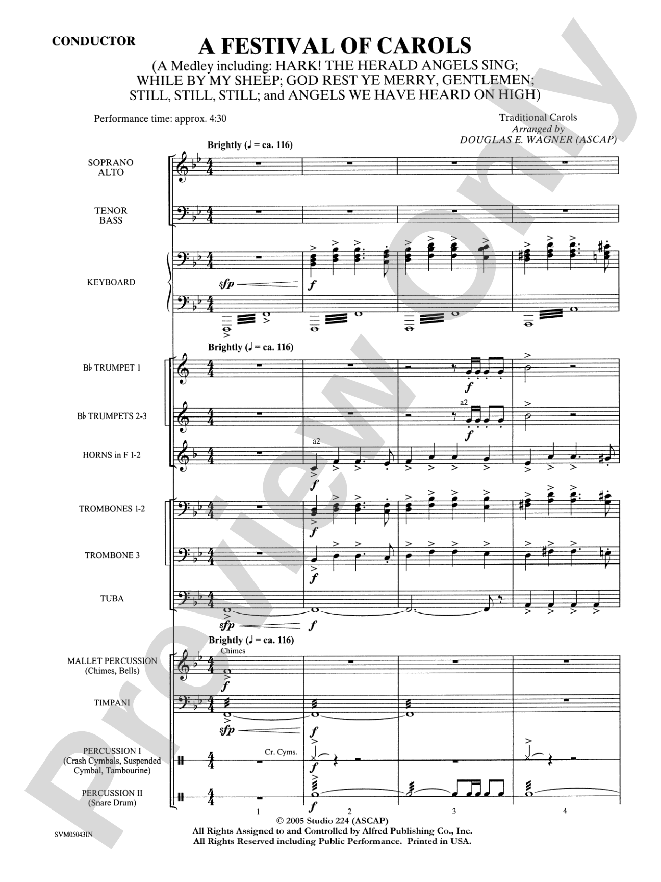 A Festival of Carols (A Medley): Choral Instrumental Parts