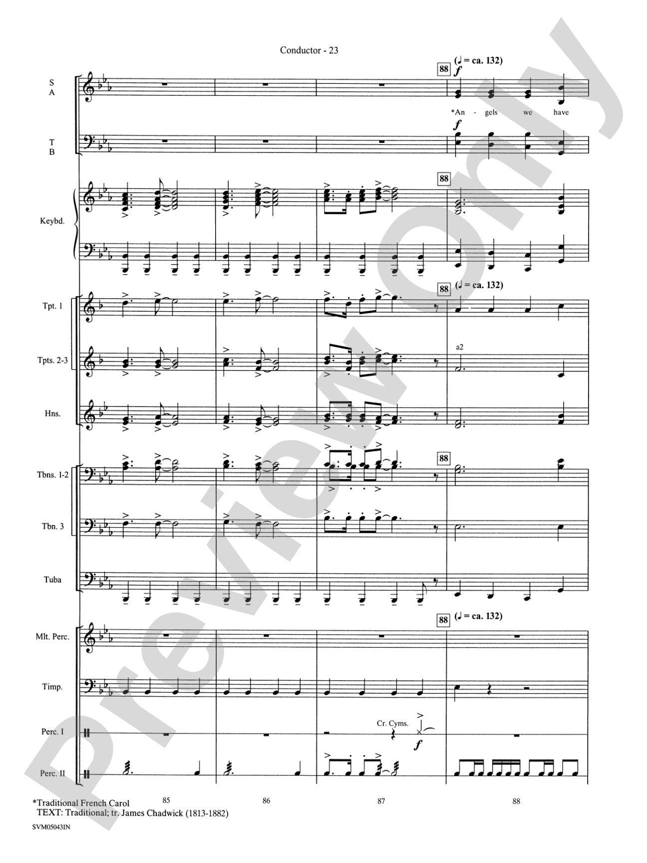 A Festival of Carols (A Medley): Choral Instrumental Parts