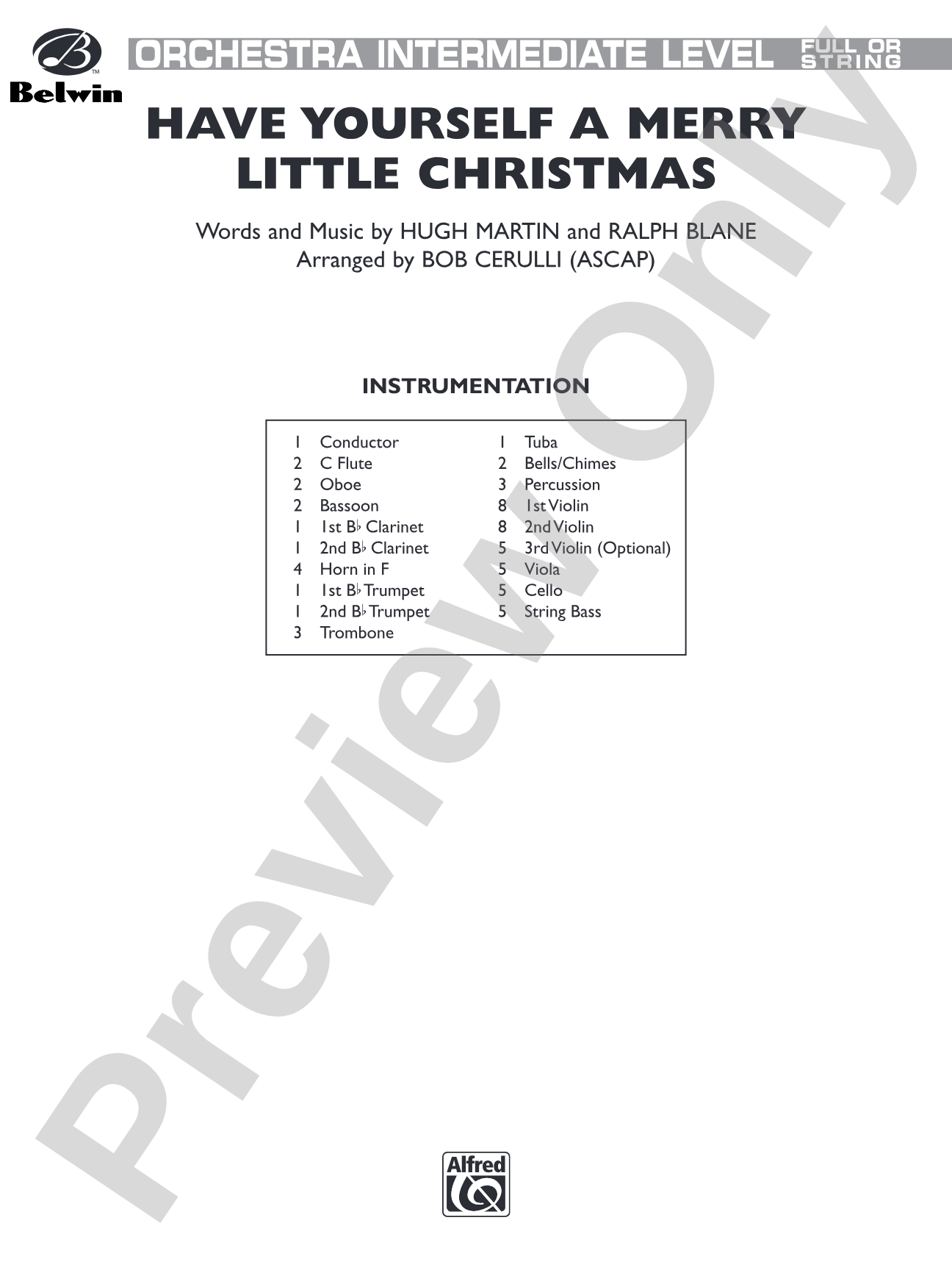 Have Yourself a Merry Little Christmas: Full Orchestra Conductor Score & Parts