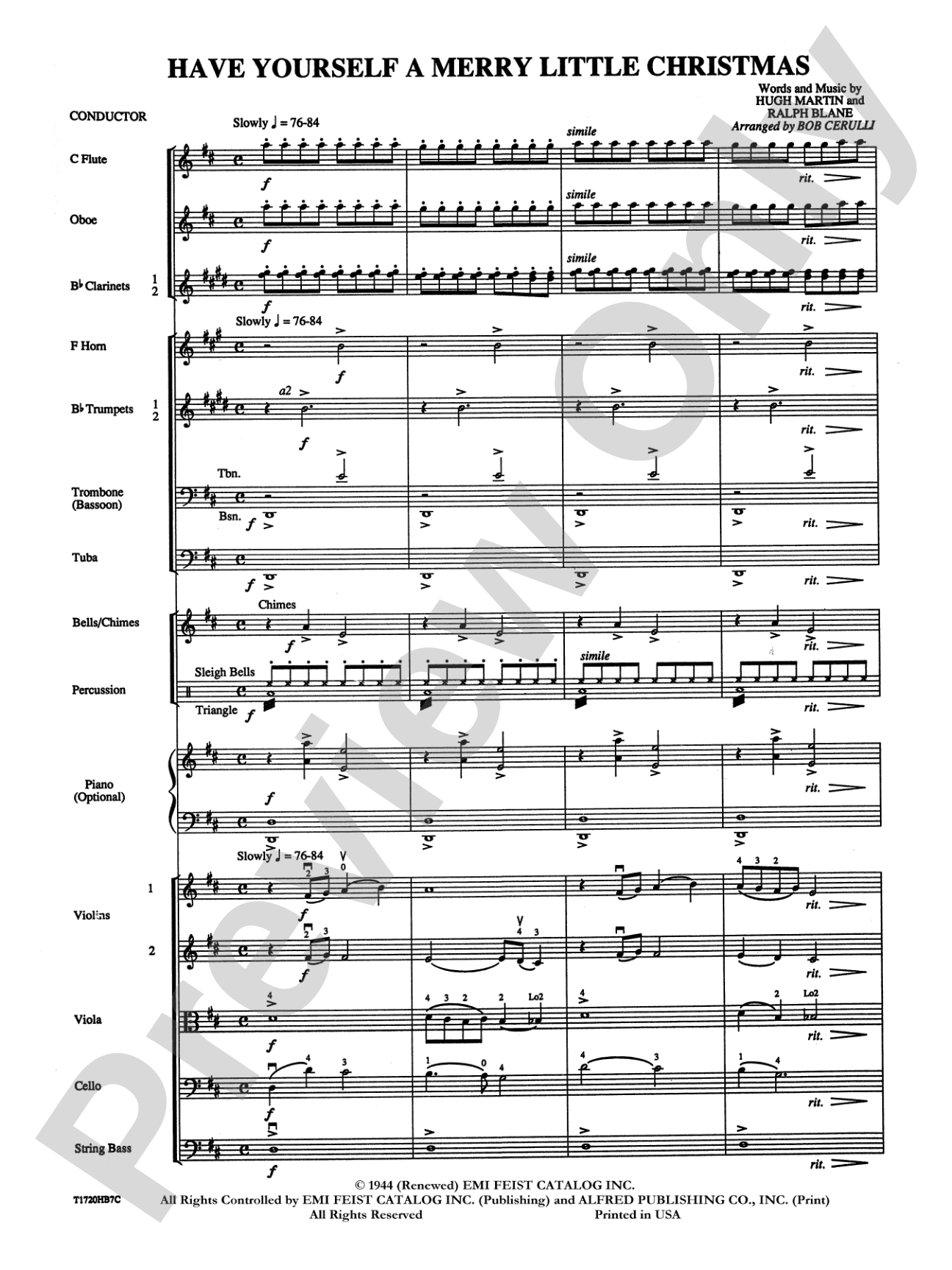 Have Yourself a Merry Little Christmas: Full Orchestra Conductor Score & Parts