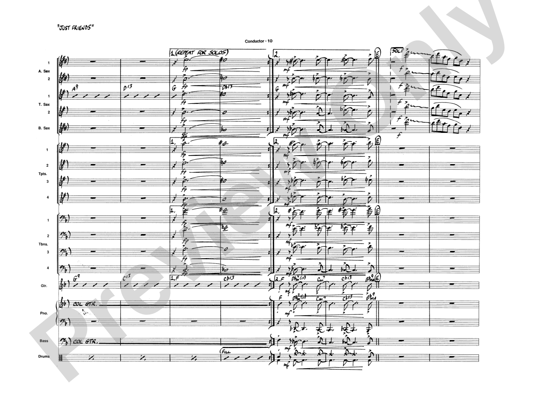 Just Friends: Jazz Ensemble Conductor Score & Parts