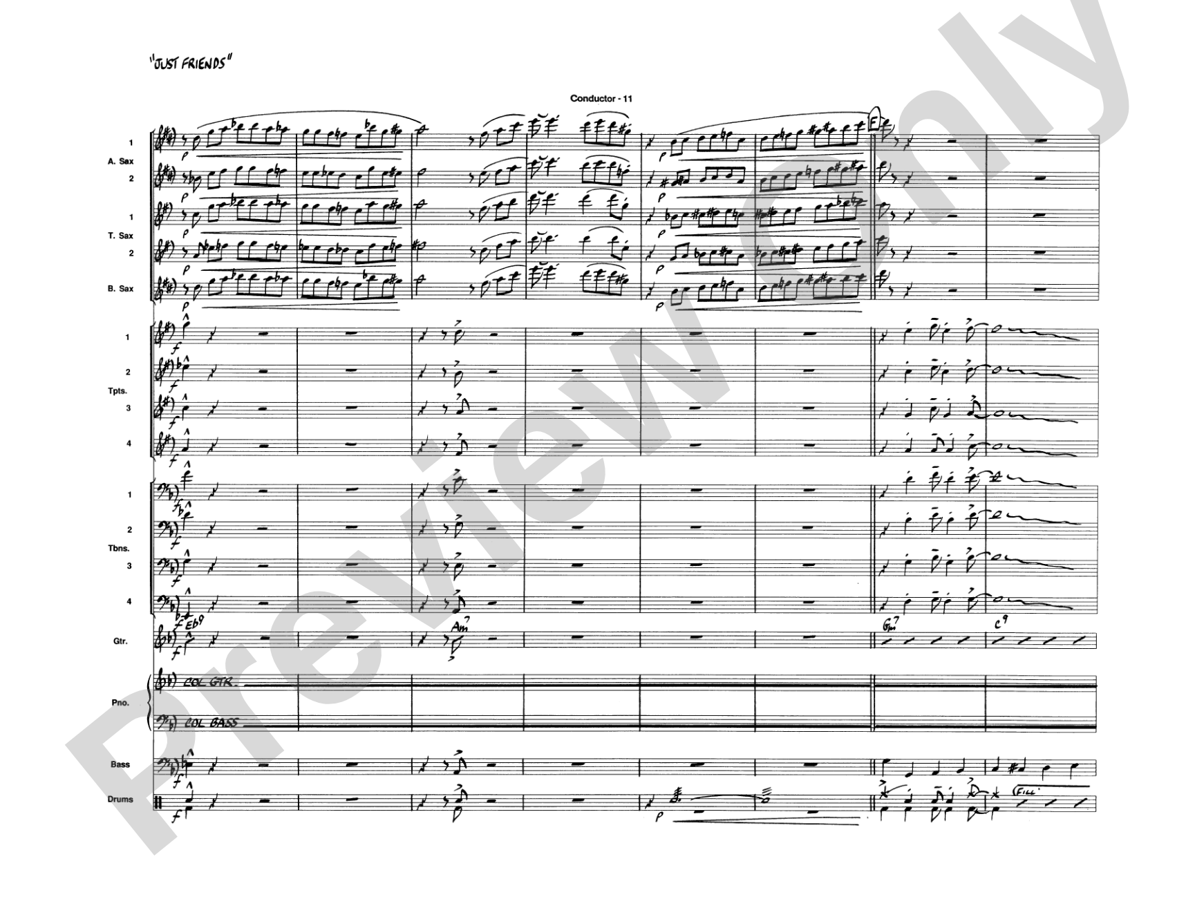 Just Friends: Jazz Ensemble Conductor Score & Parts
