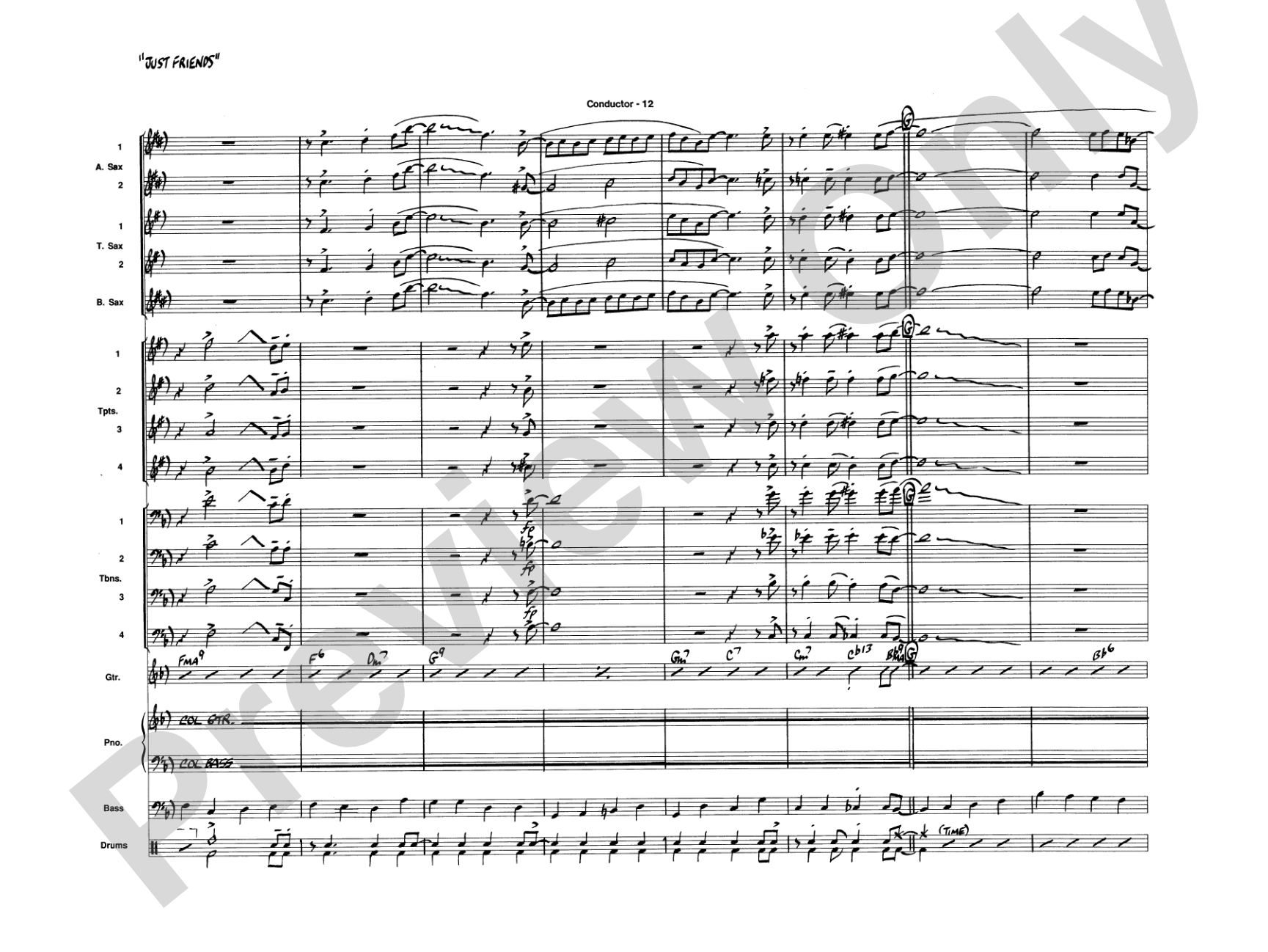 Just Friends: Jazz Ensemble Conductor Score & Parts
