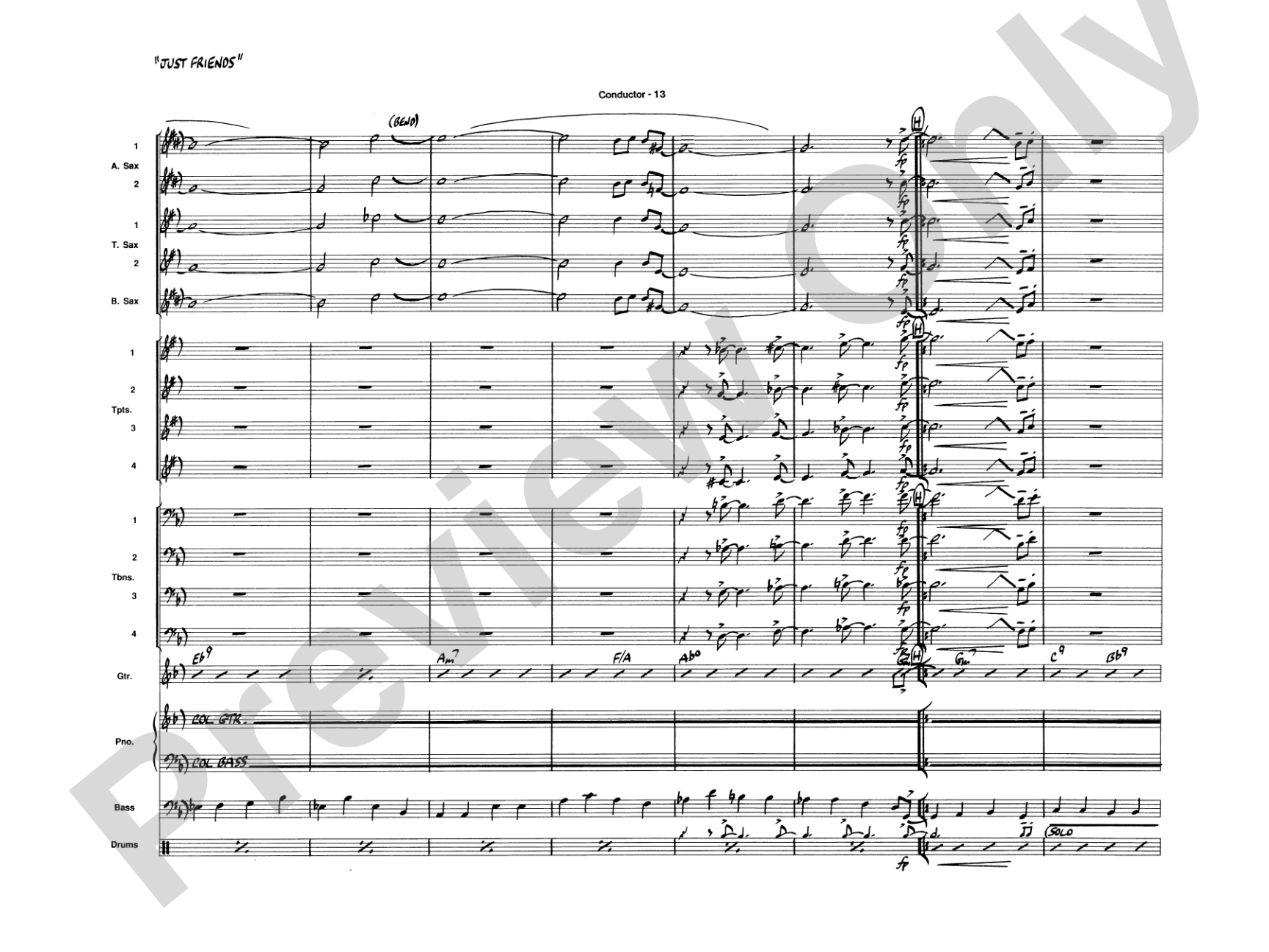 Just Friends: Jazz Ensemble Conductor Score & Parts