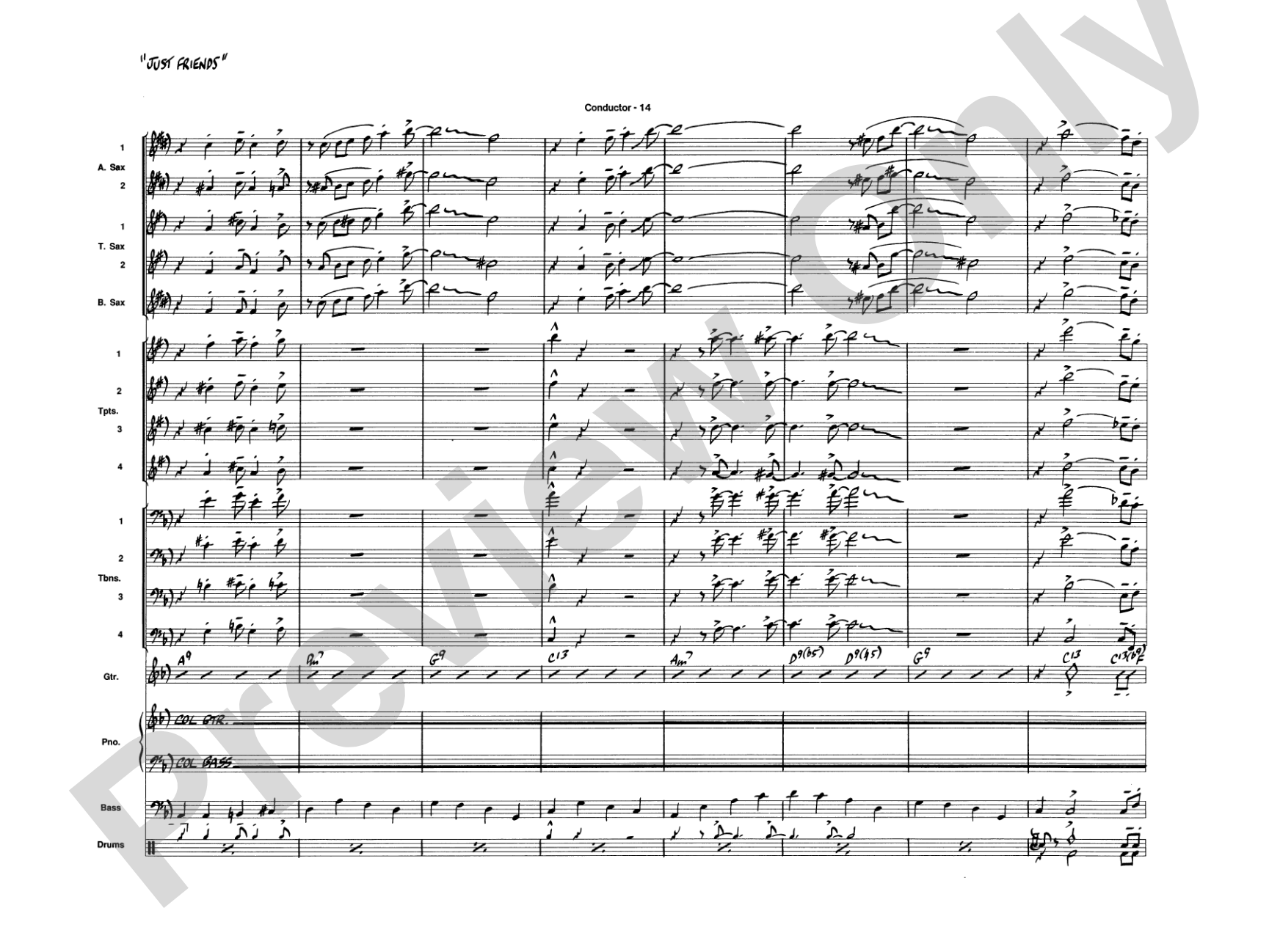 Just Friends: Jazz Ensemble Conductor Score & Parts