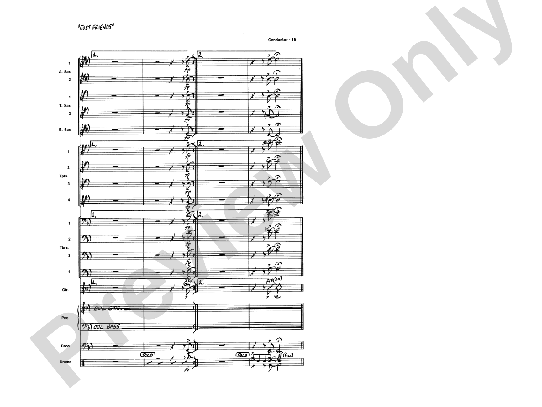 Just Friends: Jazz Ensemble Conductor Score & Parts