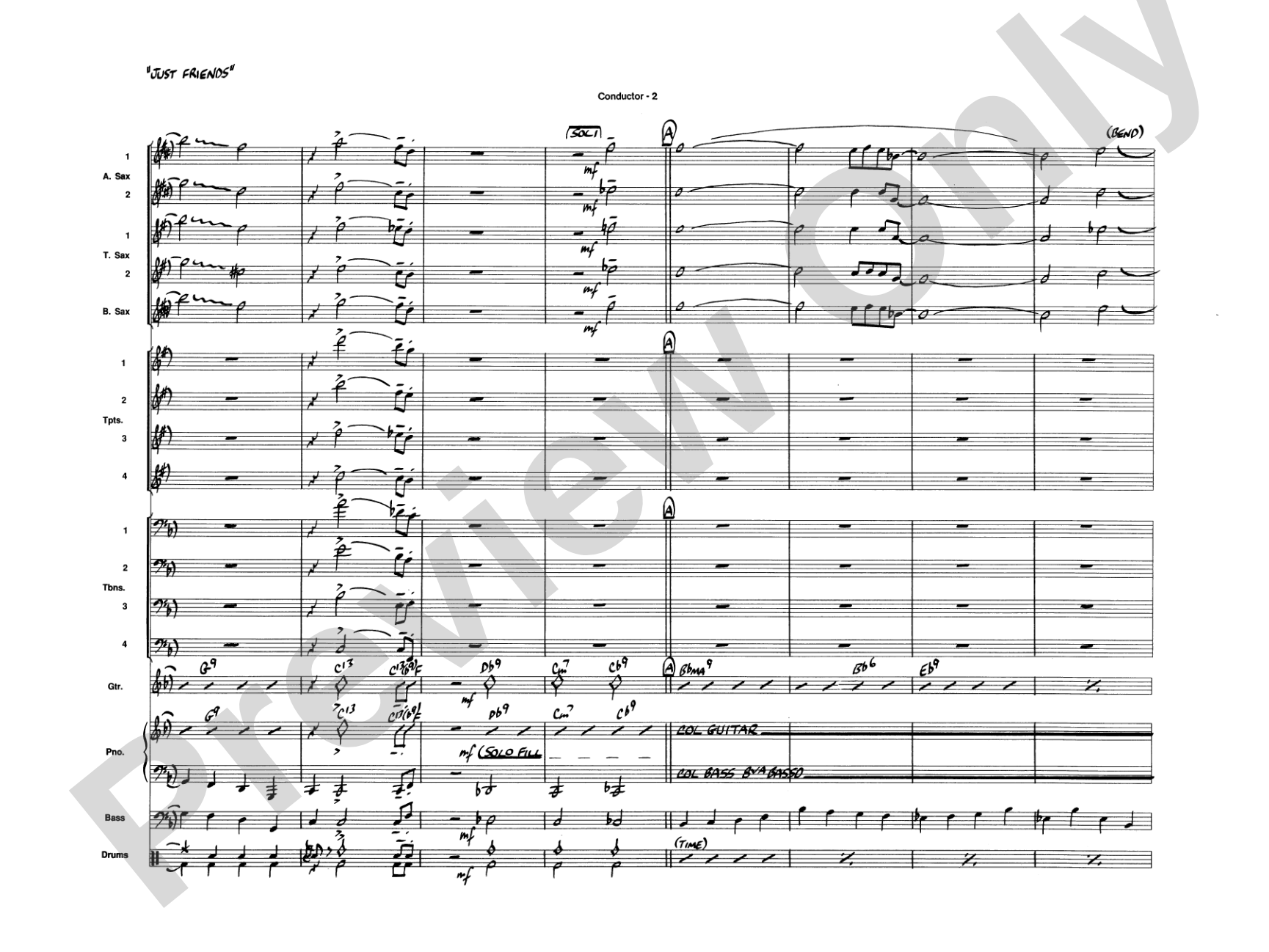 Just Friends: Jazz Ensemble Conductor Score & Parts