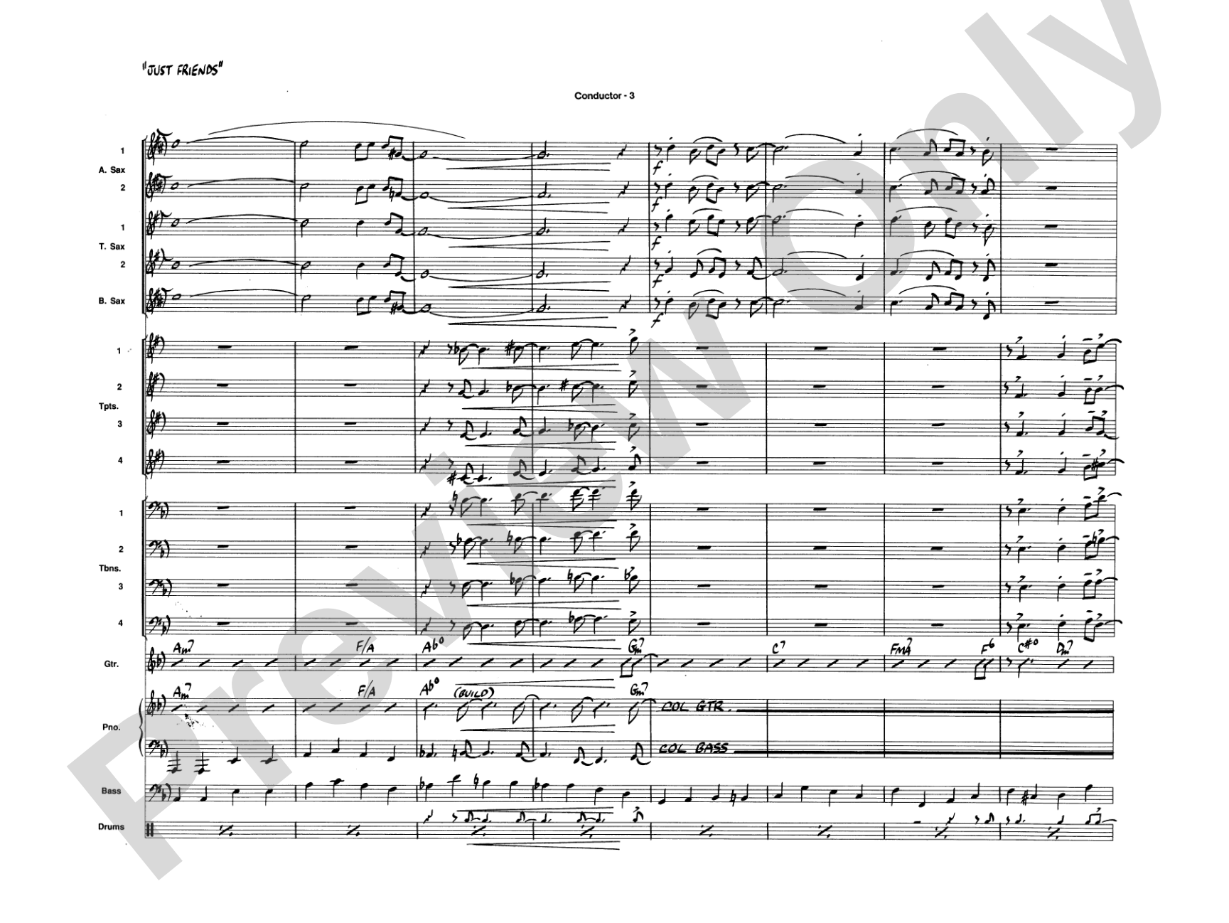 Just Friends: Jazz Ensemble Conductor Score & Parts