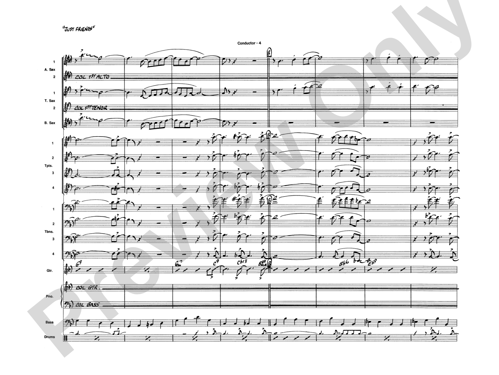 Just Friends: Jazz Ensemble Conductor Score & Parts