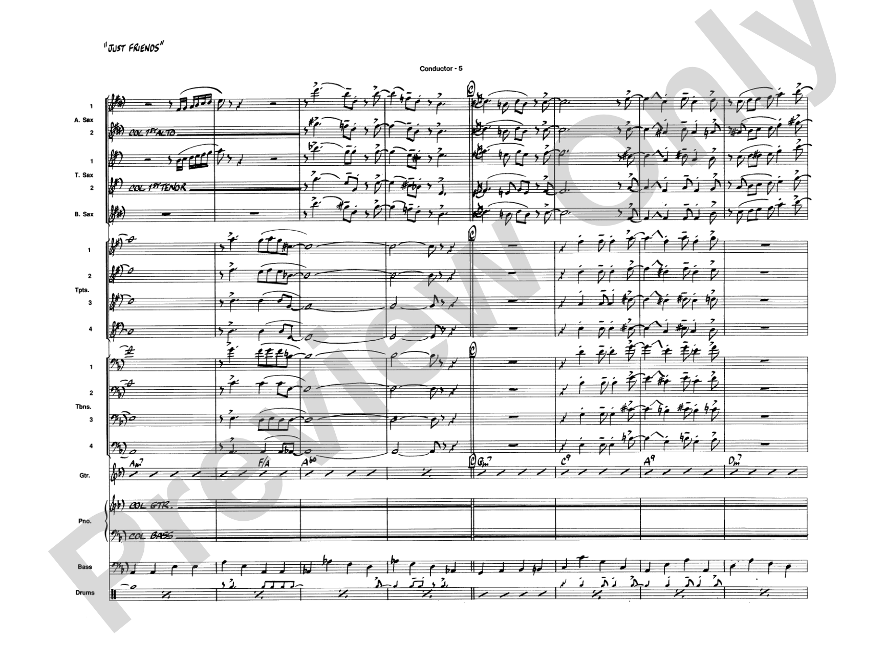 Just Friends: Jazz Ensemble Conductor Score & Parts