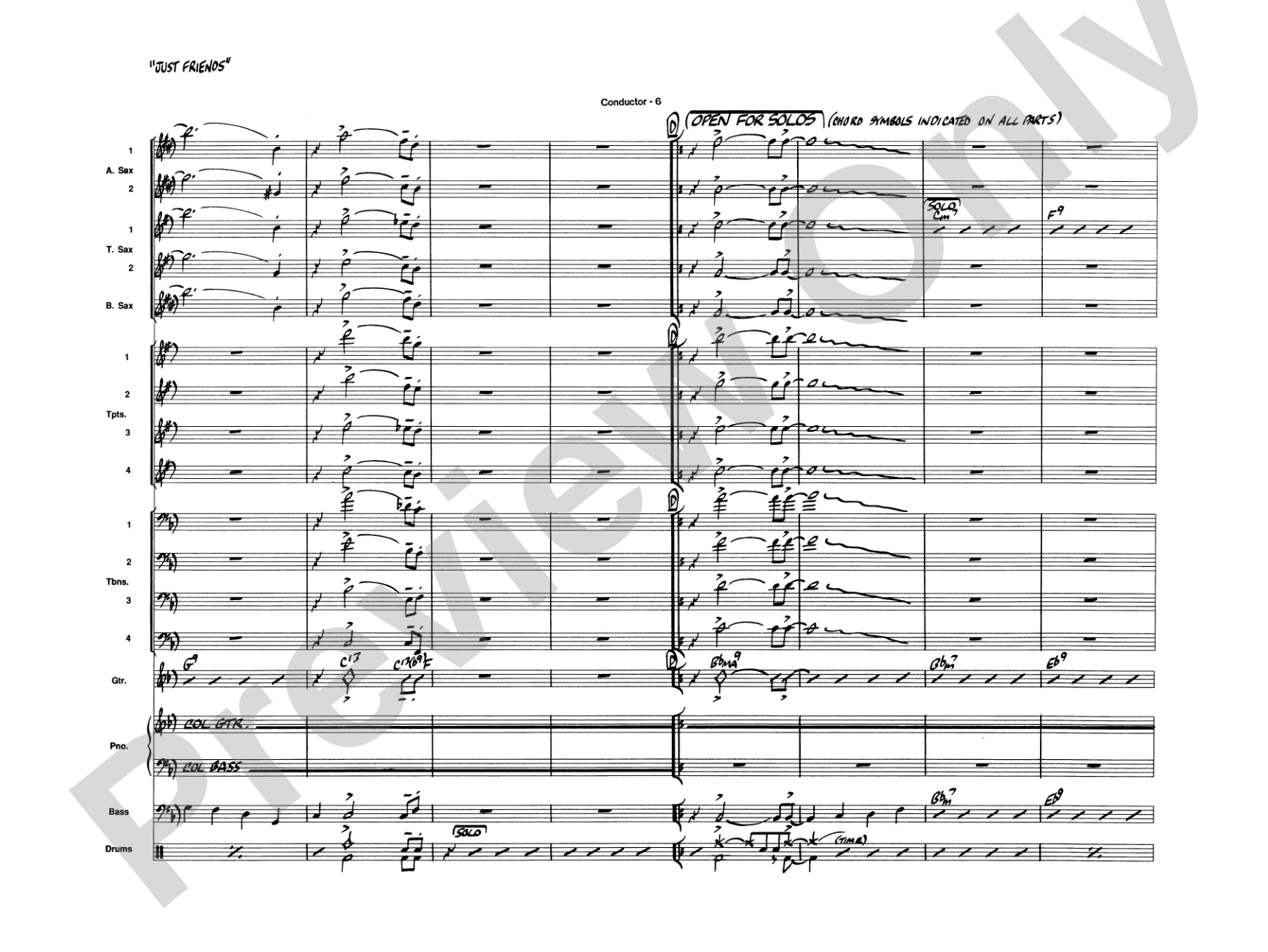 Just Friends: Jazz Ensemble Conductor Score & Parts