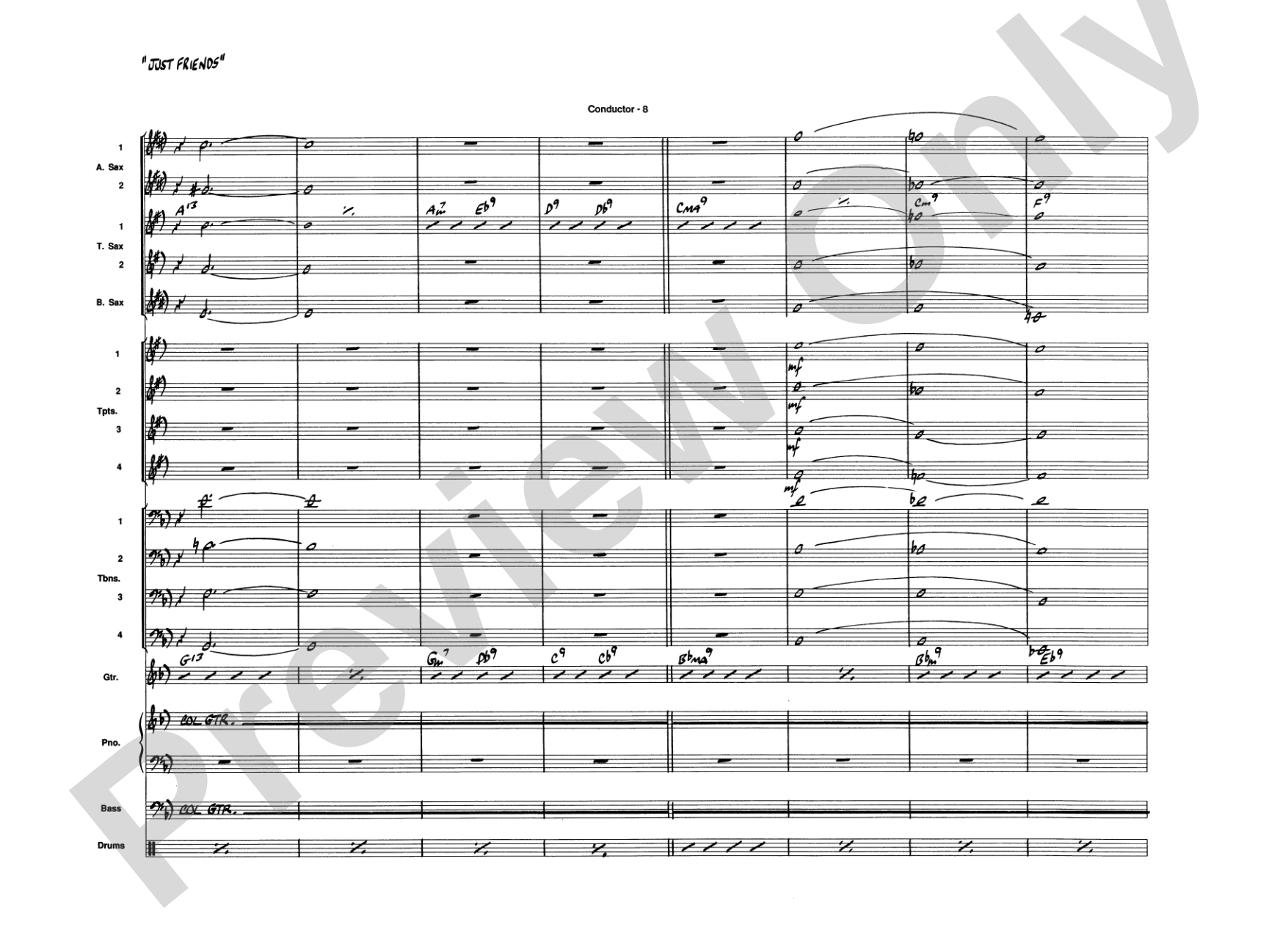 Just Friends: Jazz Ensemble Conductor Score & Parts