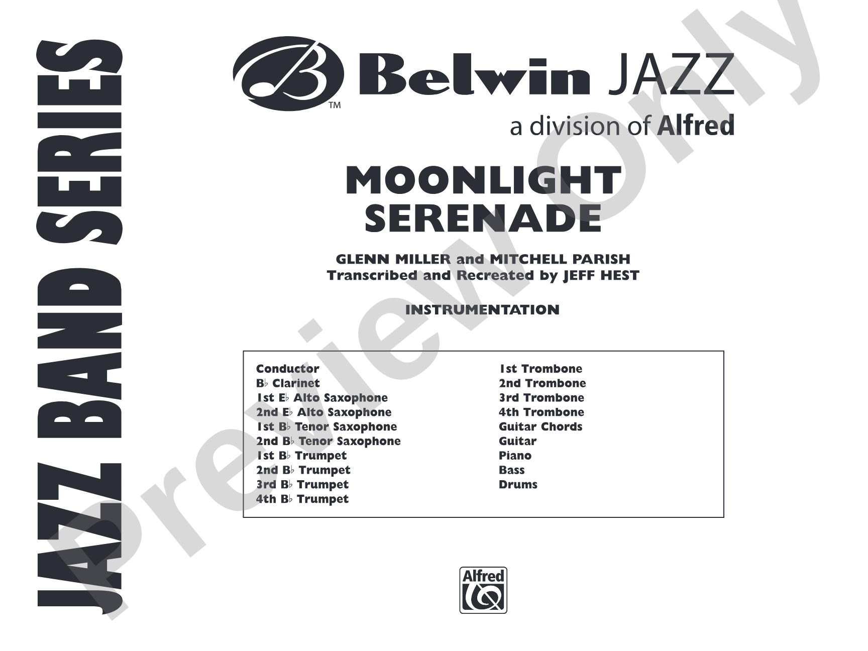 Moonlight Serenade: Jazz Ensemble Conductor Score & Parts