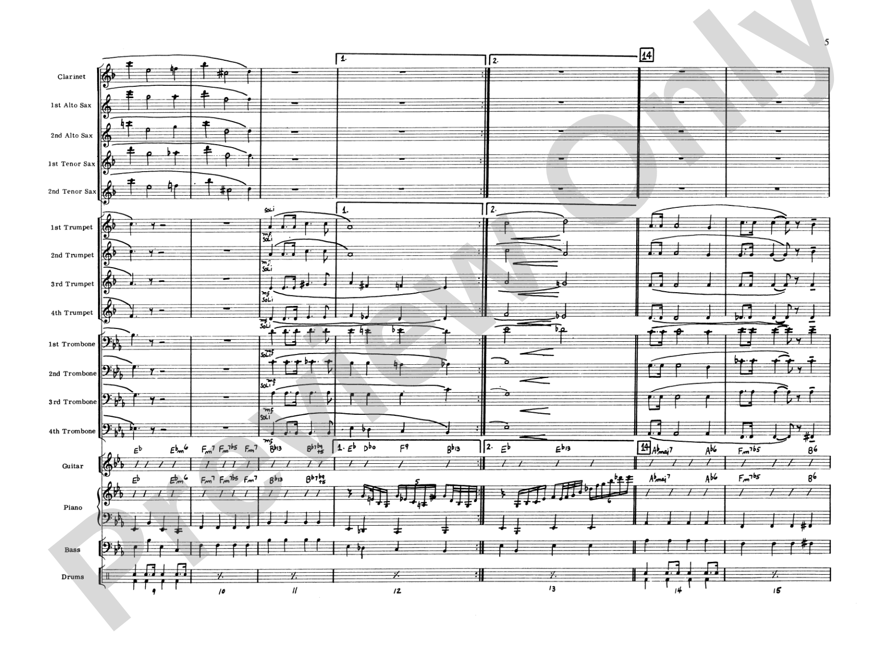 Moonlight Serenade: Jazz Ensemble Conductor Score & Parts