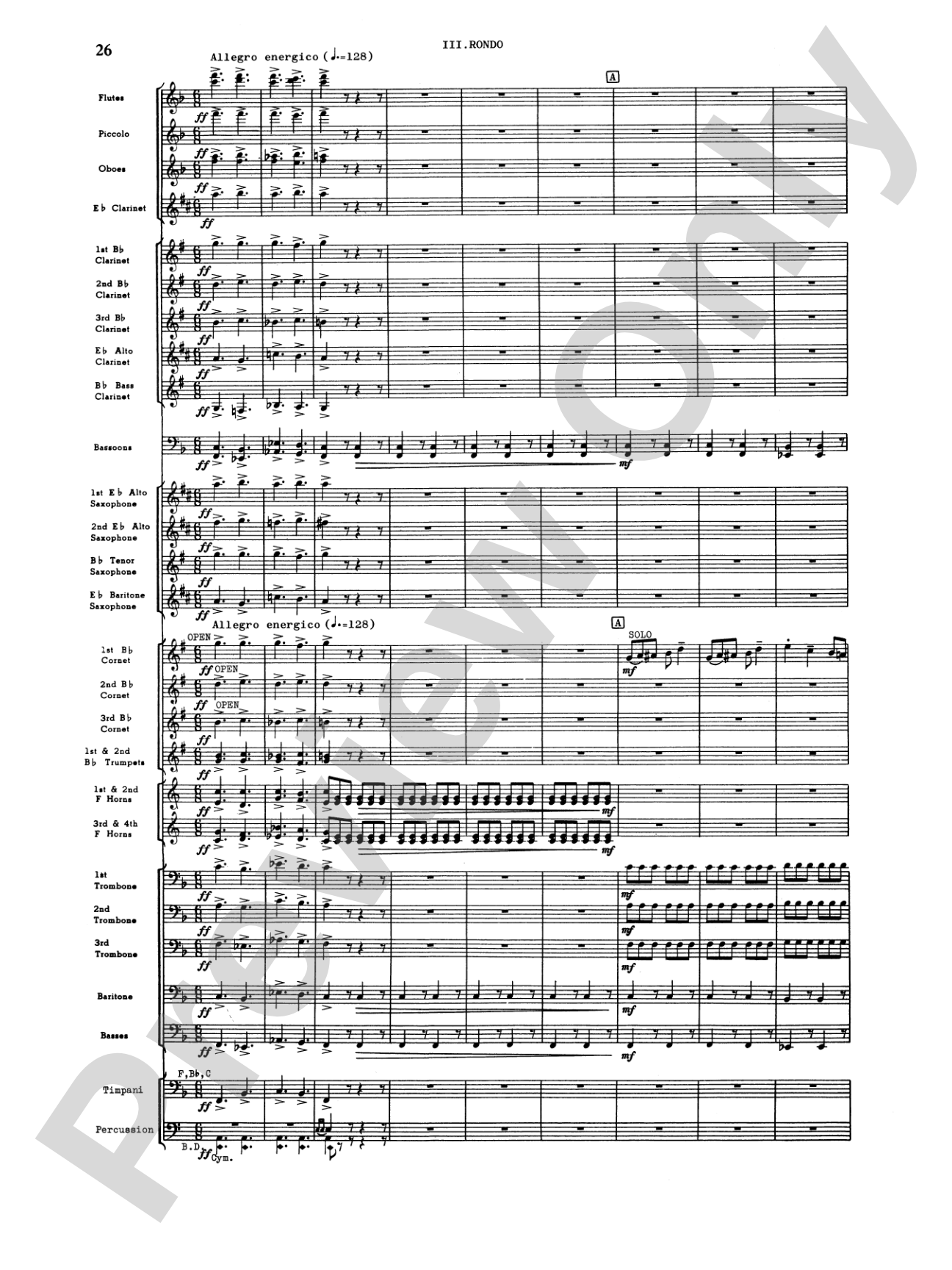 Third Suite (I. March, II. Waltz, III. Rondo): Concert Band Conductor Score & Parts