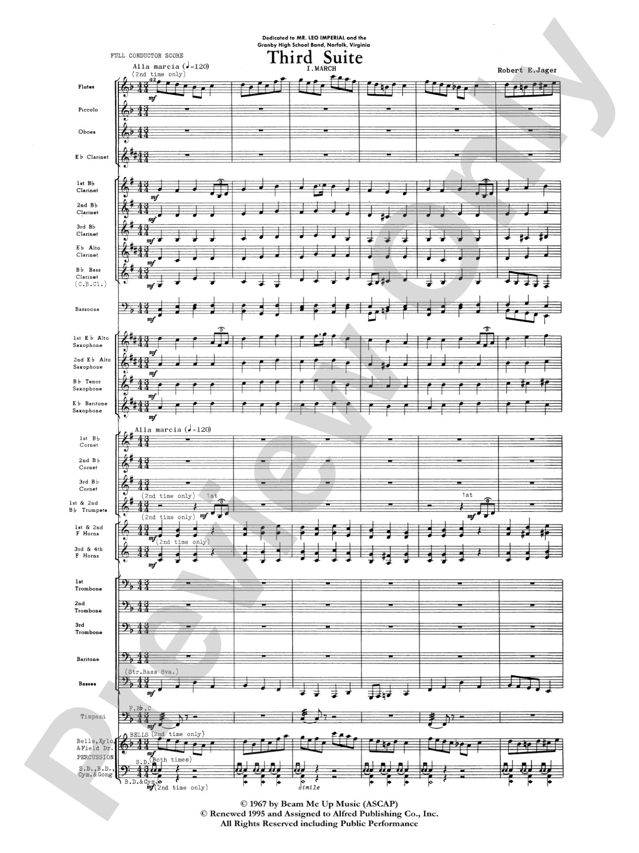 Third Suite (I. March, II. Waltz, III. Rondo): Concert Band Conductor Score & Parts