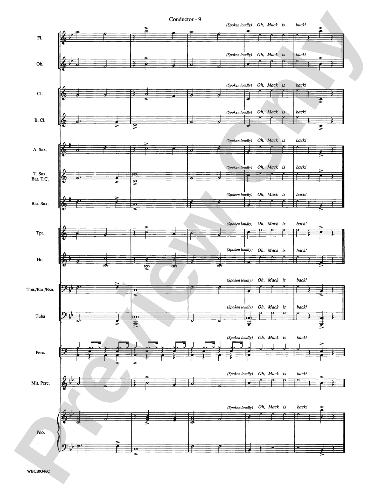 Mack the Knife (from The Threepenny Opera): Concert Band Conductor Score & Parts