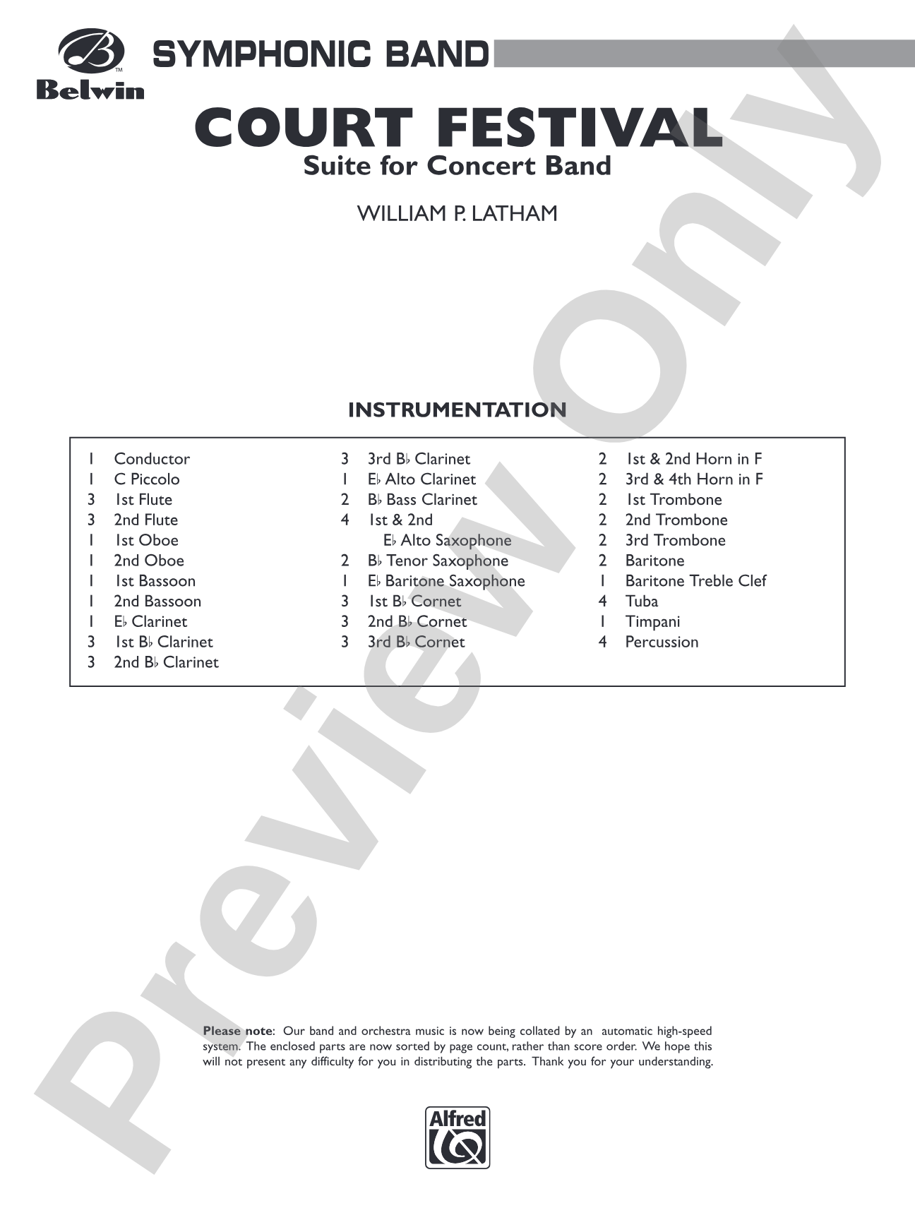 Court Festival (Suite for Concert Band): Concert Band Conductor Score & Parts
