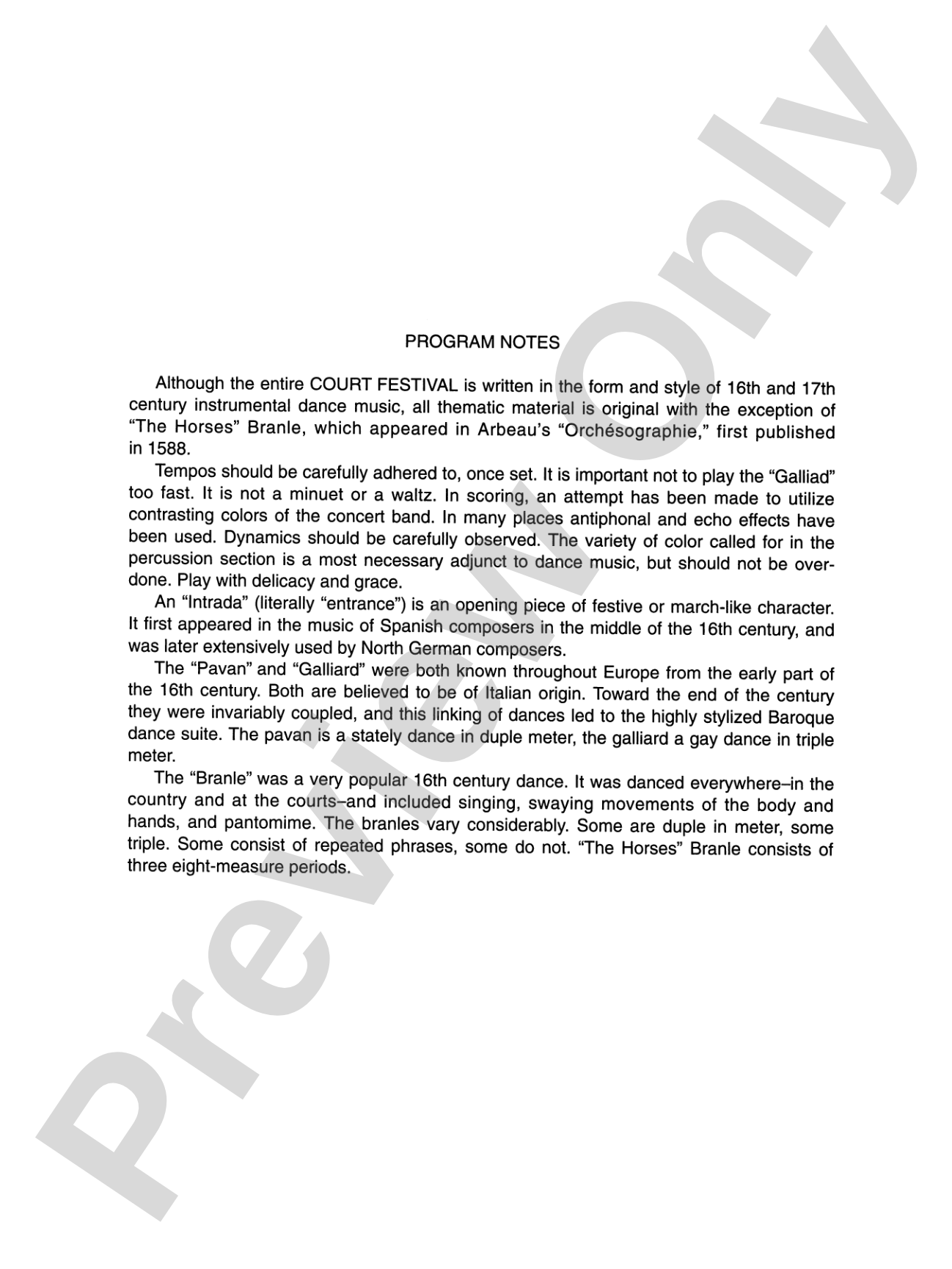 Court Festival (Suite for Concert Band): Concert Band Conductor Score & Parts