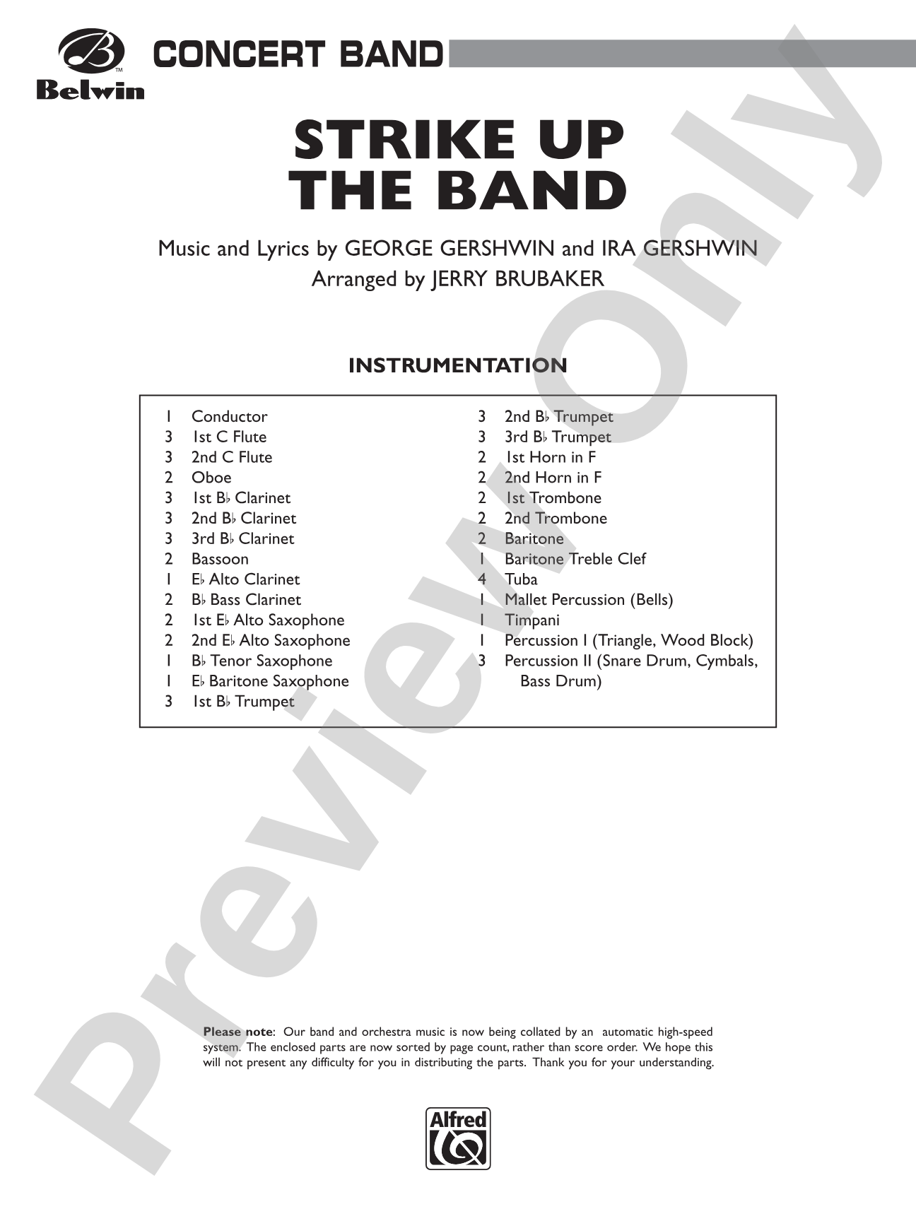 Strike Up the Band: Score