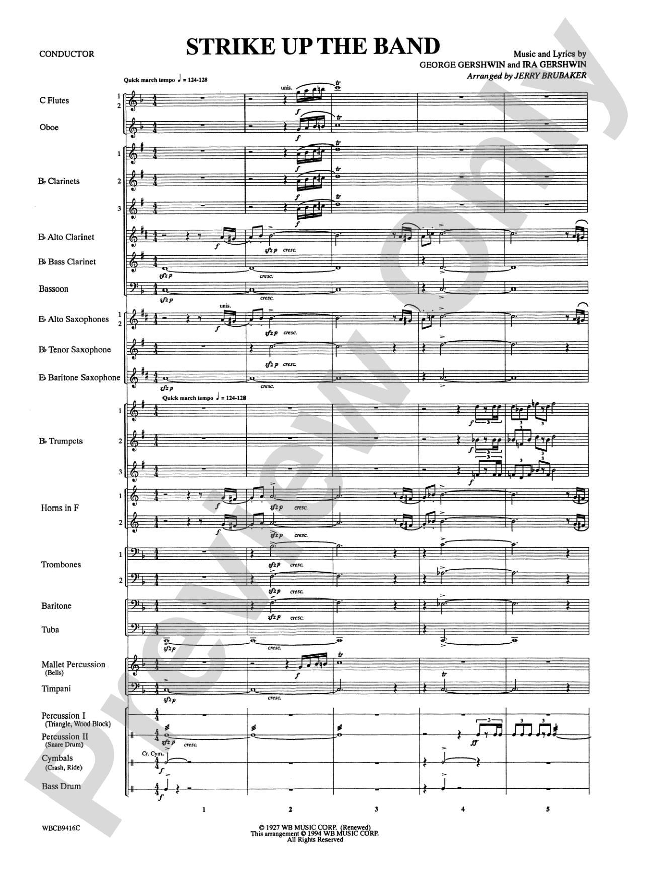 Strike Up the Band: Score