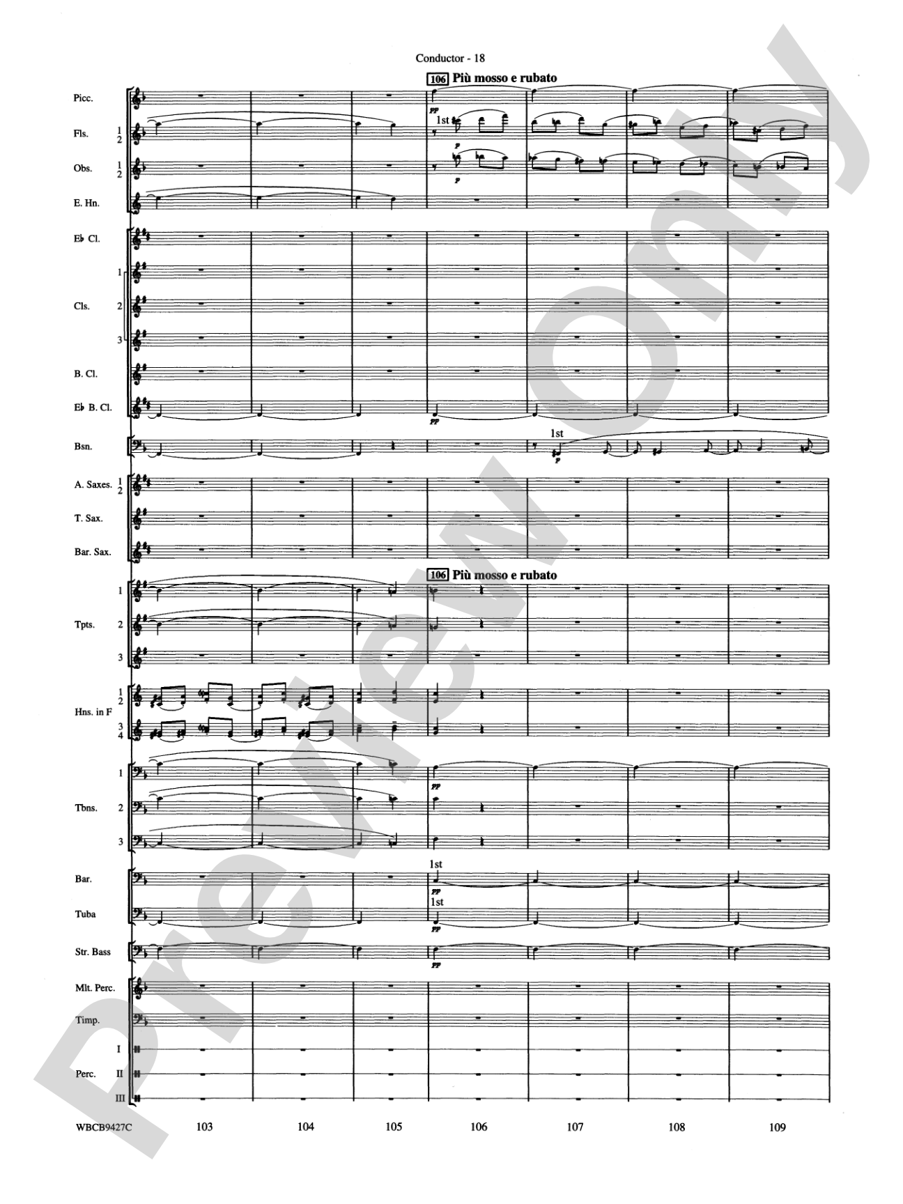 An American in Paris: Concert Band Conductor Score & Parts