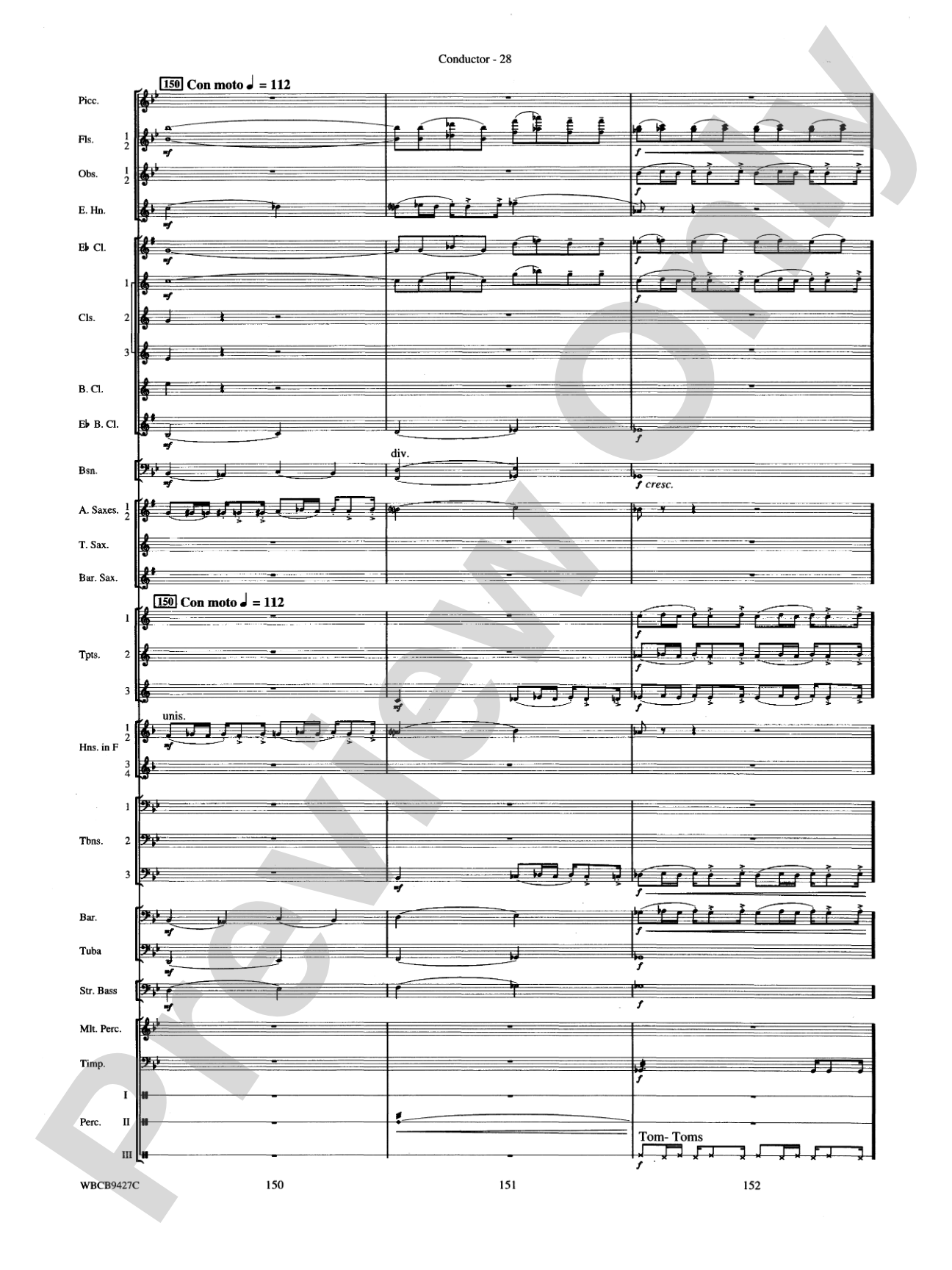 An American in Paris: Concert Band Conductor Score & Parts