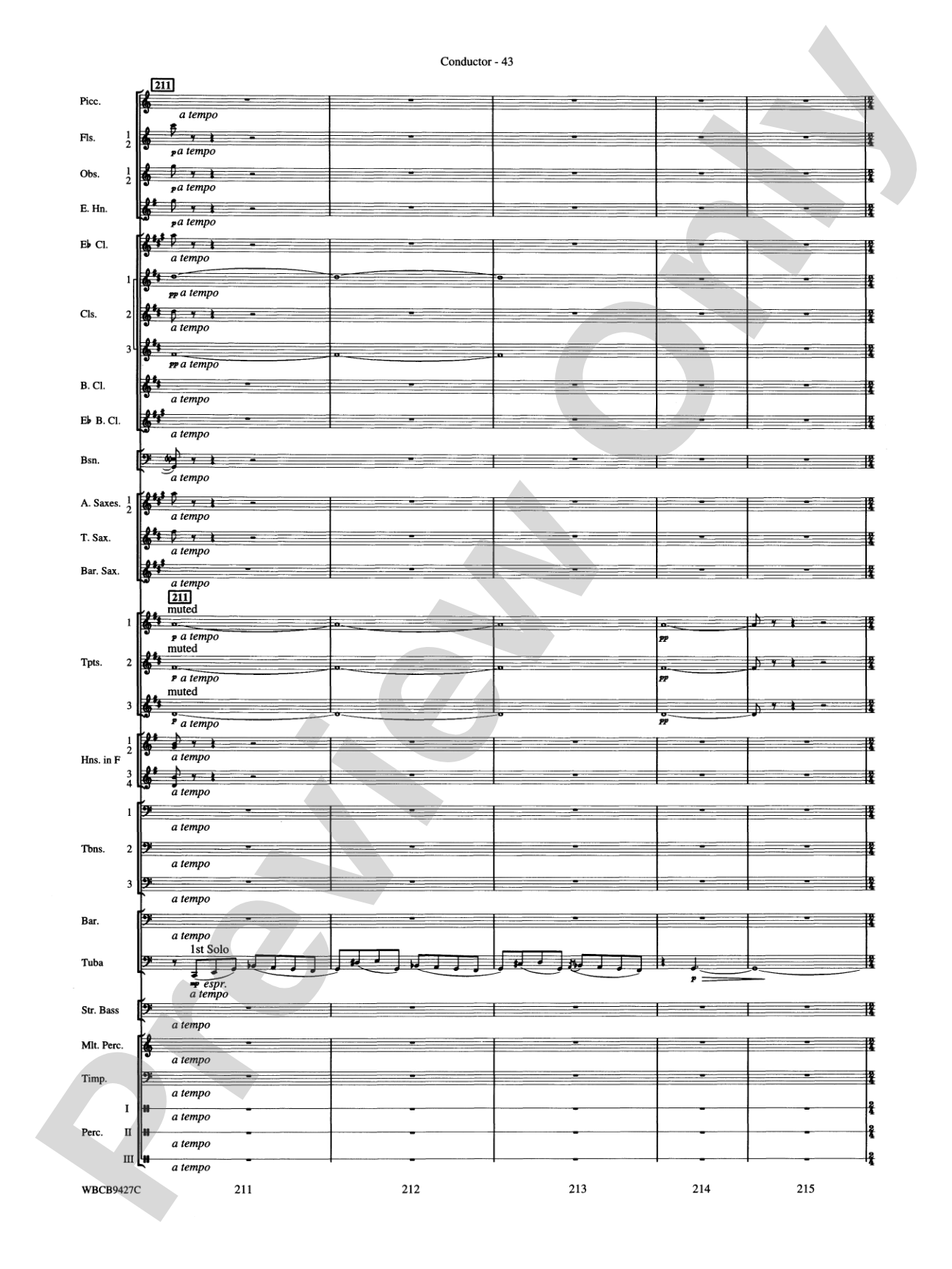 An American in Paris: Concert Band Conductor Score & Parts