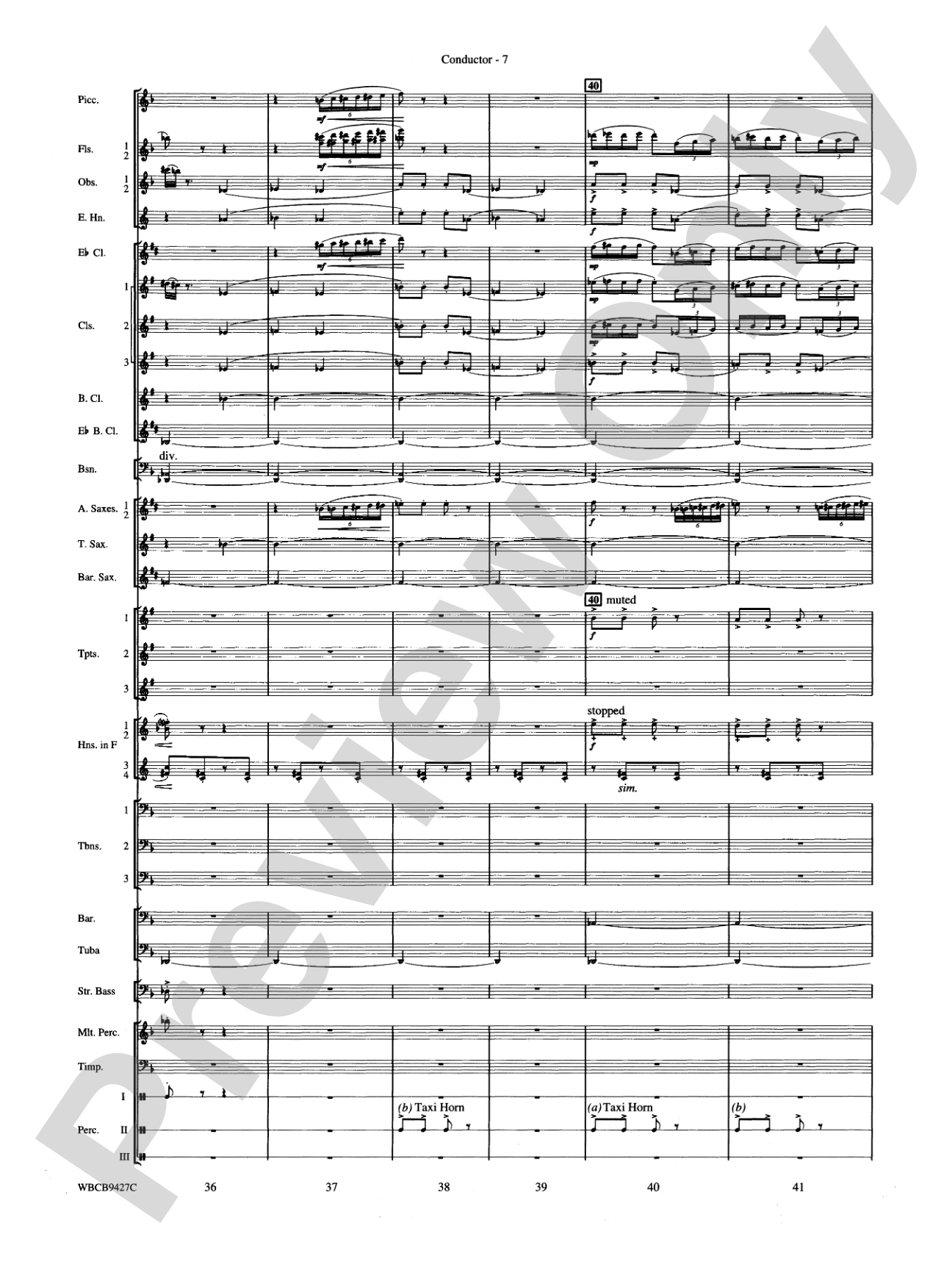 An American in Paris: Concert Band Conductor Score & Parts