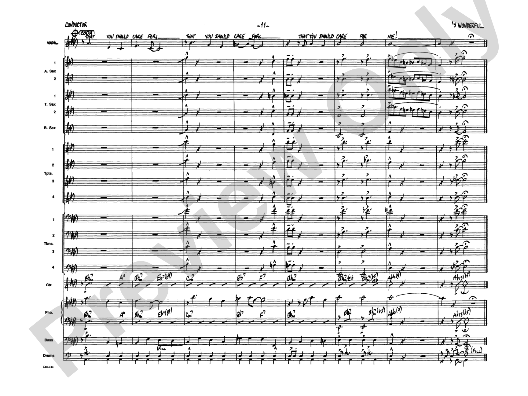 'S Wonderful: Vocal Solo with Jazz Ensemble Conductor Score & Parts