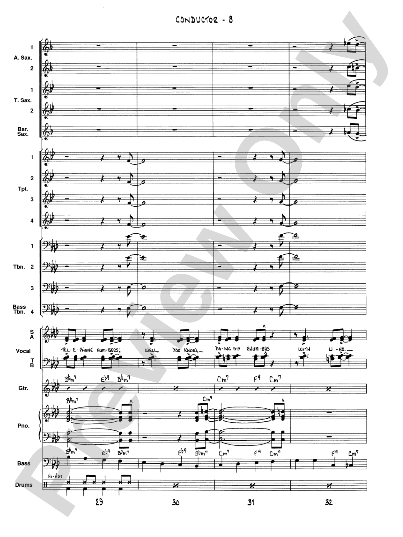 Satin Doll: Vocal Solo with Jazz Ensemble Conductor Score & Parts