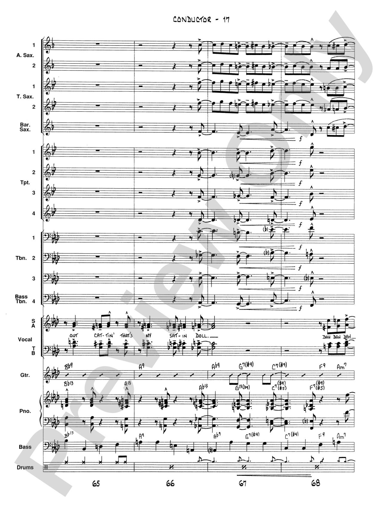 Satin Doll: Vocal Solo with Jazz Ensemble Conductor Score & Parts