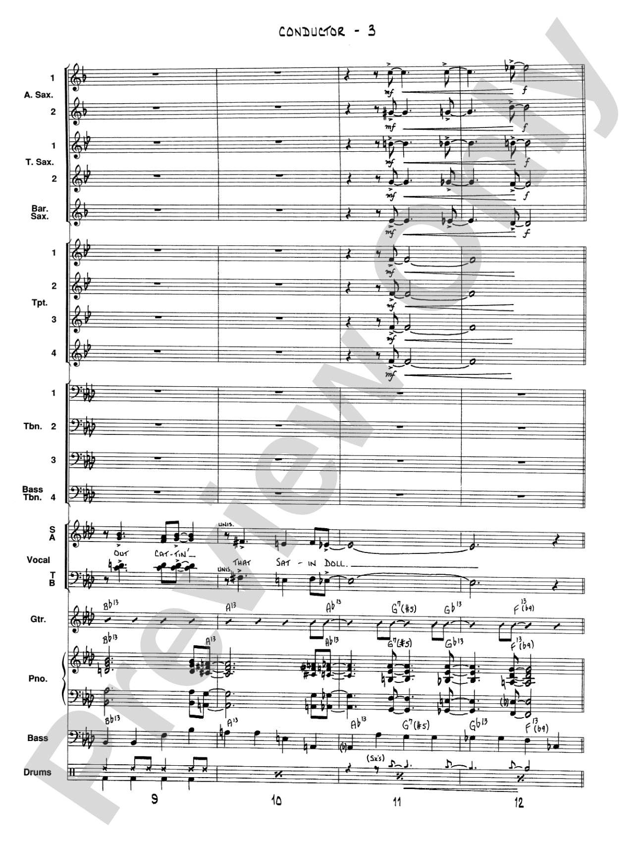 Satin Doll: Vocal Solo with Jazz Ensemble Conductor Score & Parts