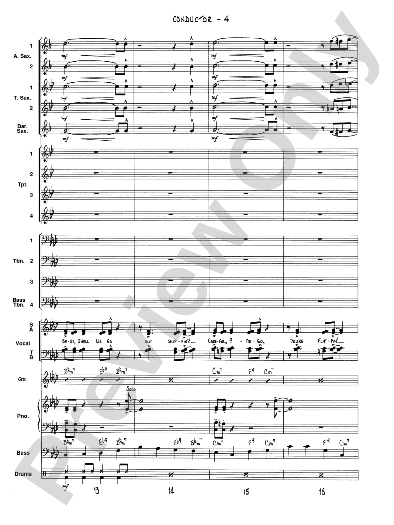 Satin Doll: Vocal Solo with Jazz Ensemble Conductor Score & Parts