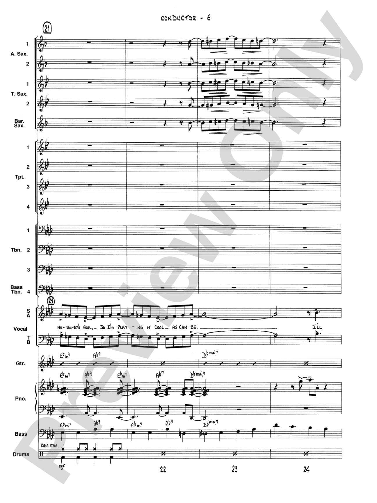 Satin Doll: Vocal Solo with Jazz Ensemble Conductor Score & Parts
