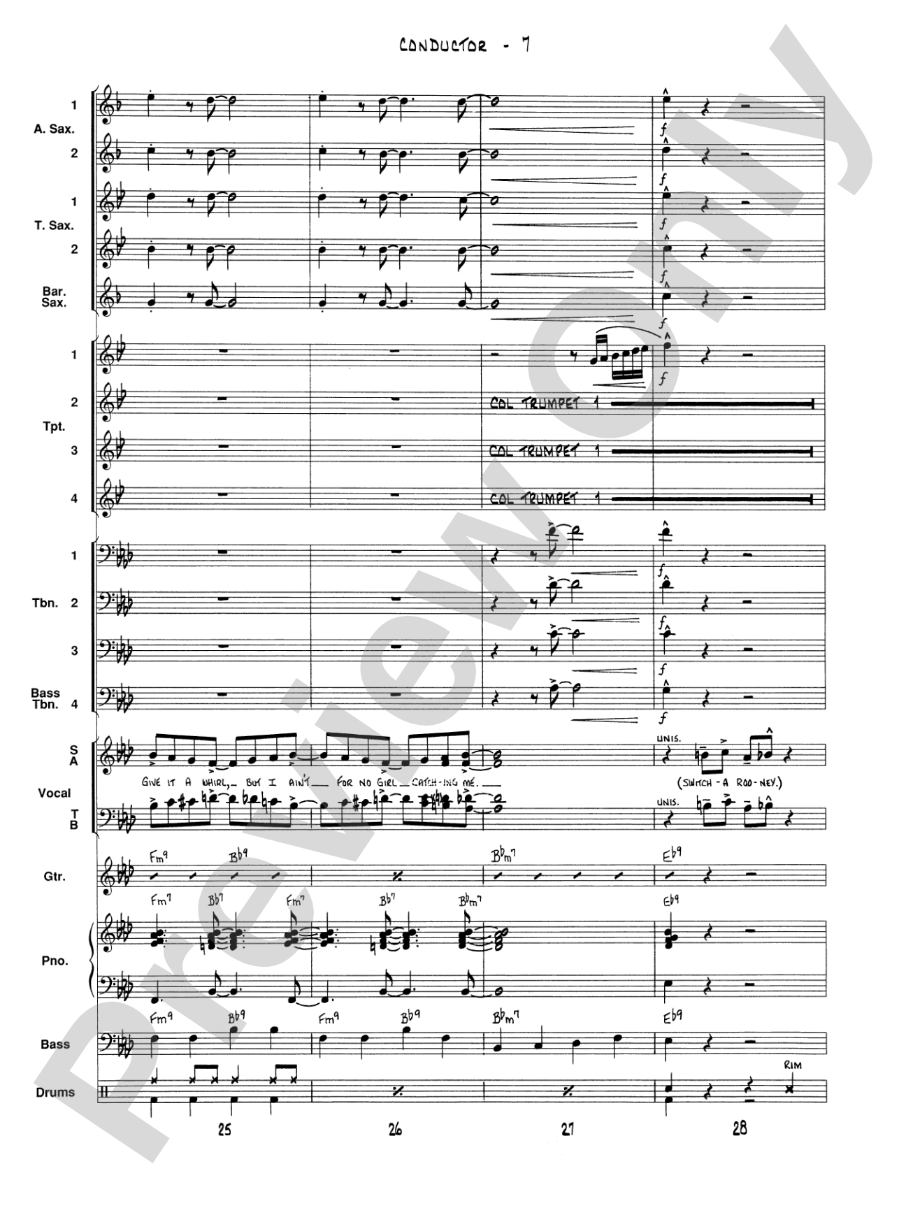 Satin Doll: Vocal Solo with Jazz Ensemble Conductor Score & Parts