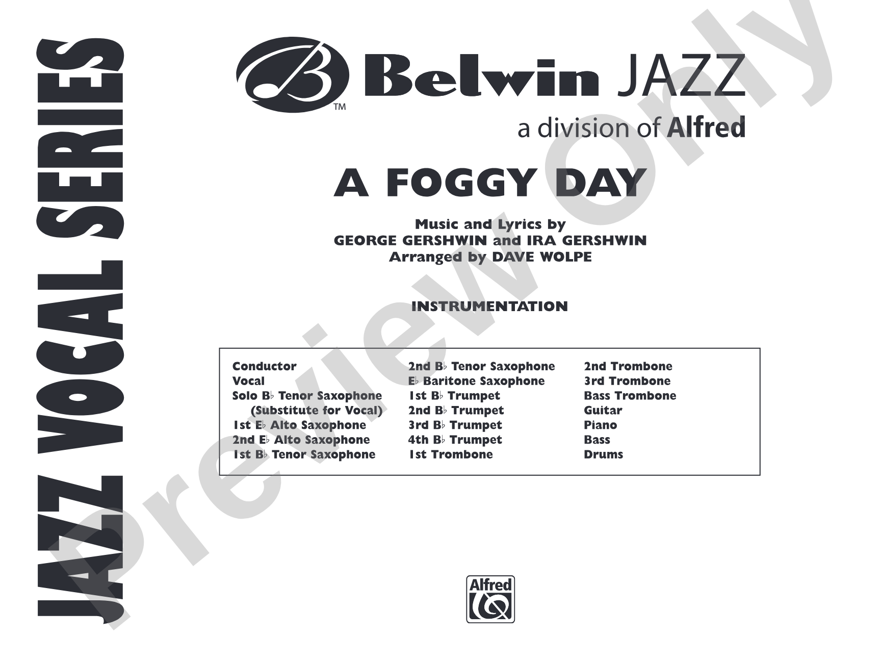 A Foggy Day: Vocal Solo with Jazz Ensemble Conductor Score & Parts